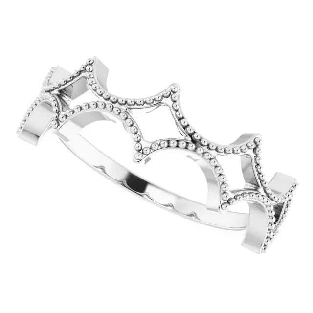 Platinum Stackable Geometric Ring