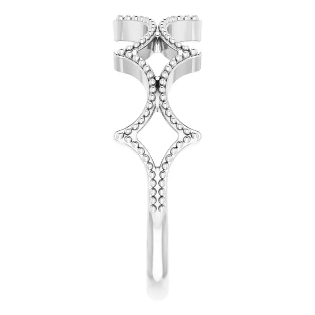 Platinum Stackable Geometric Ring