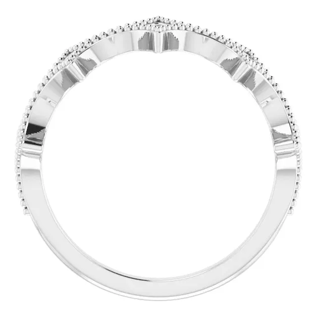 Platinum Stackable Geometric Ring