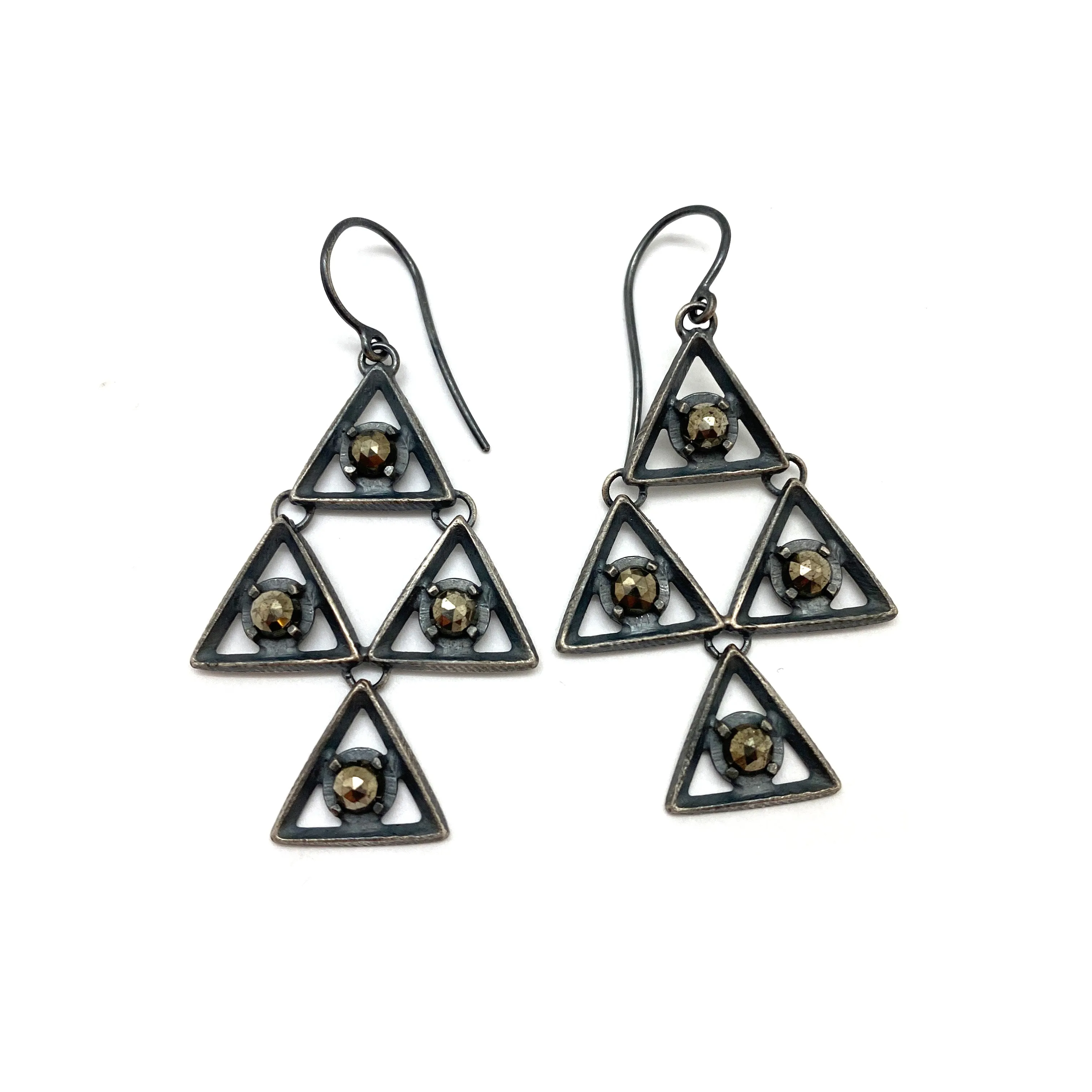 Pyrite Pyramid Earrings