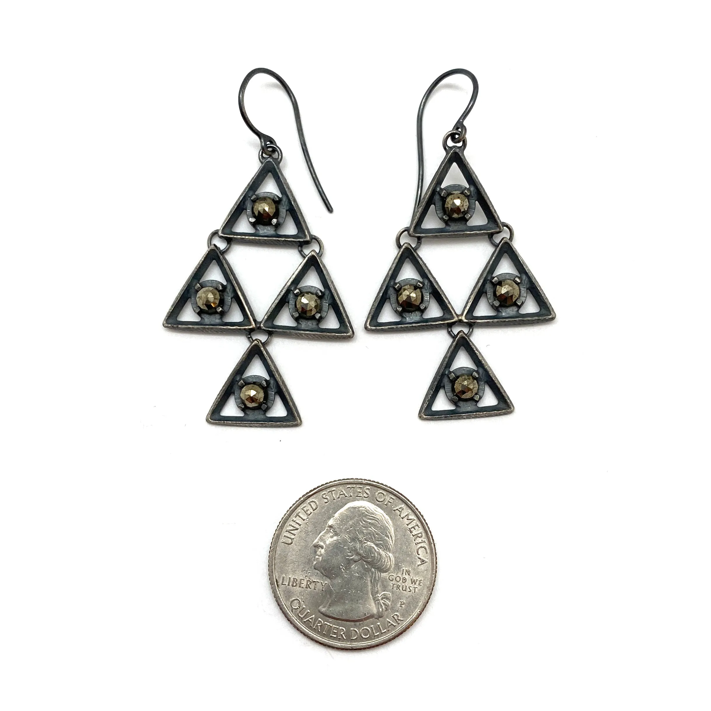 Pyrite Pyramid Earrings