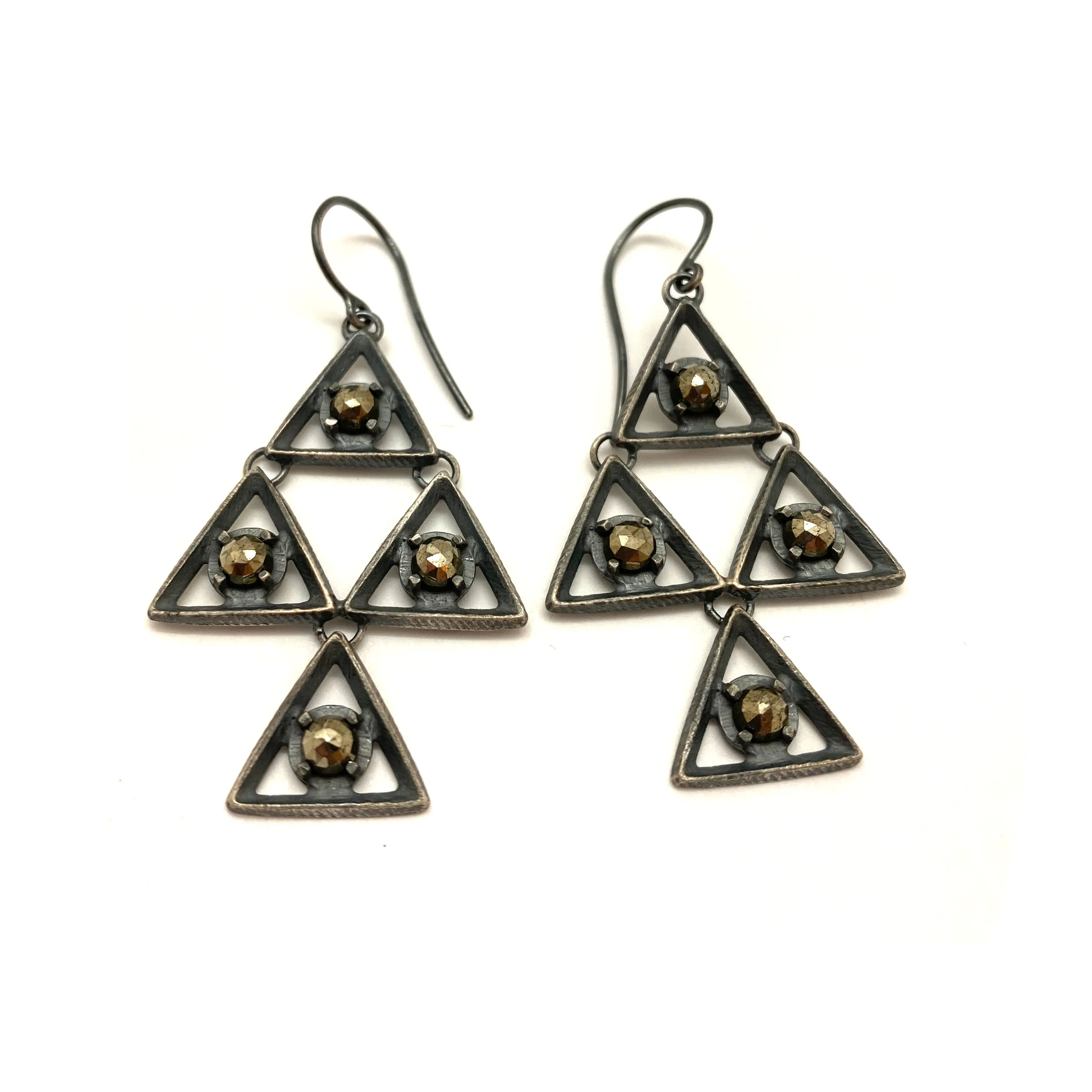 Pyrite Pyramid Earrings