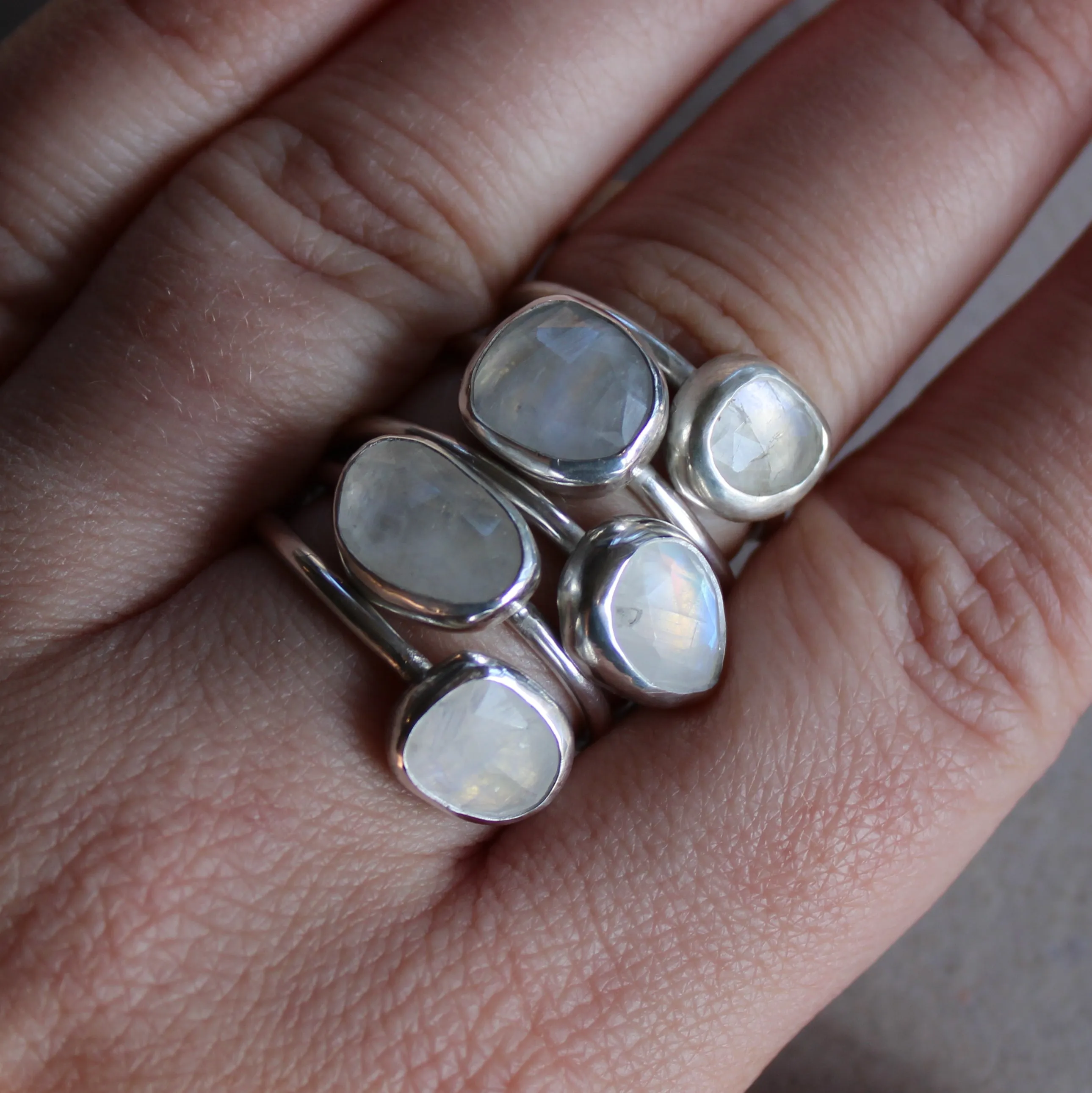 Rainbow Moonstone Ring