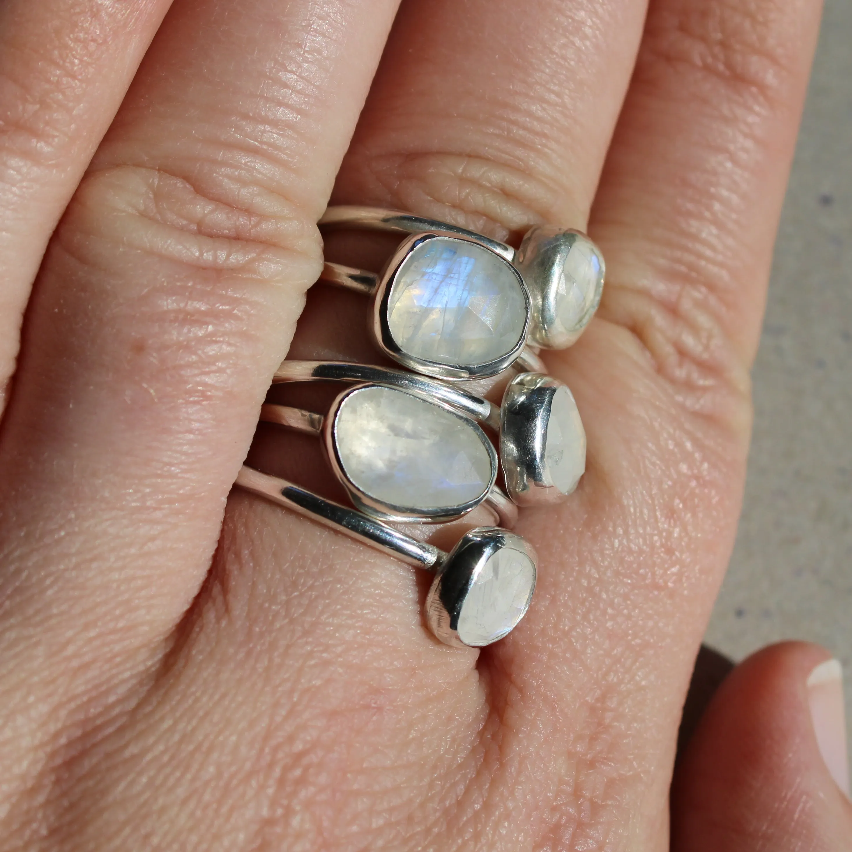 Rainbow Moonstone Ring