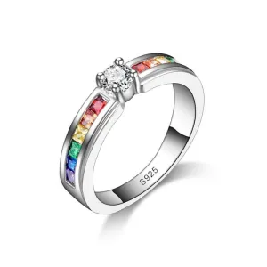 Rainbow Promise Rings For Women
