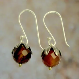 Red Carnelian Drop Earrings - Cranberries.