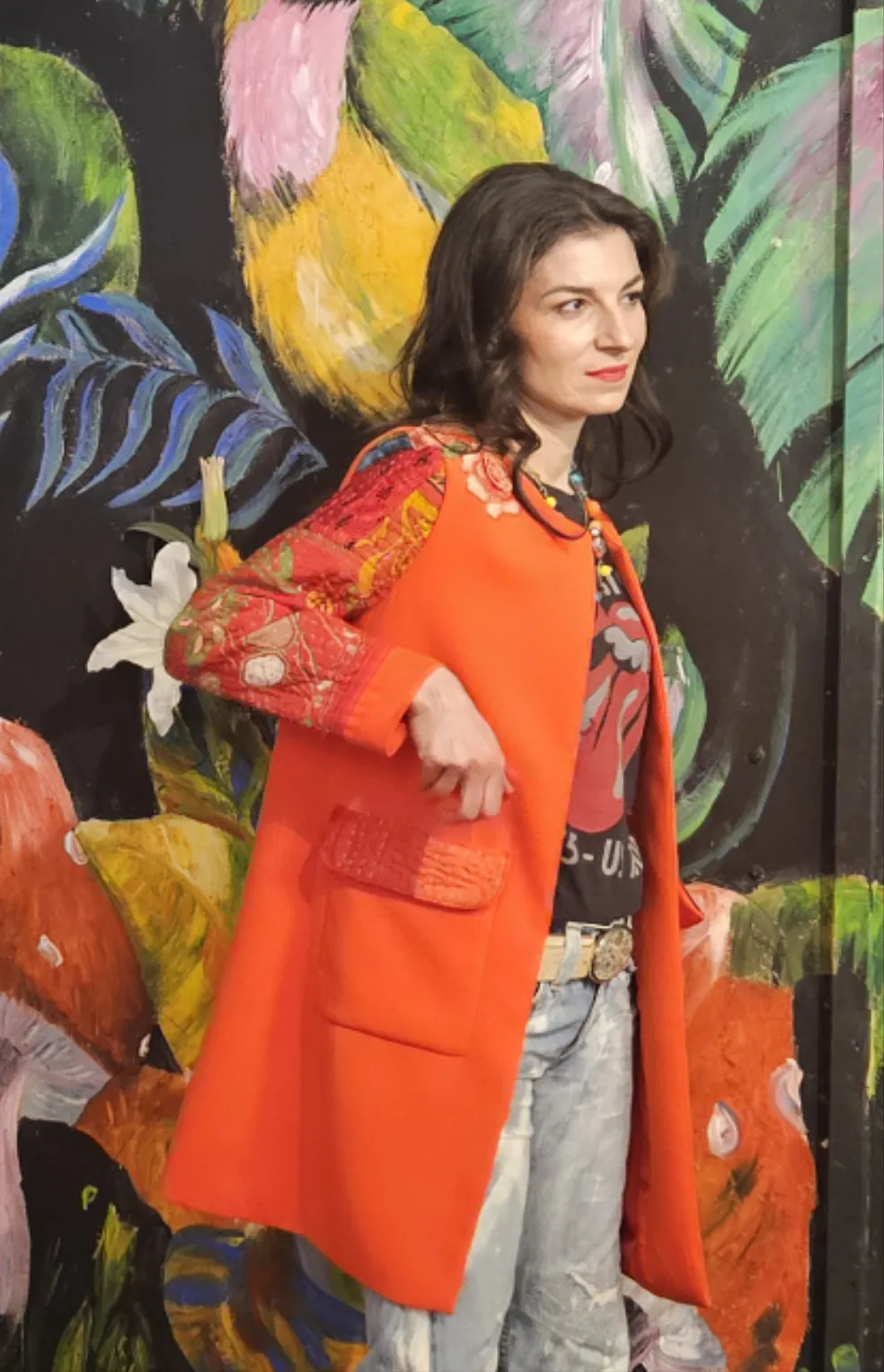 Red Hot 60's Midi Quilted Embellished Jacket