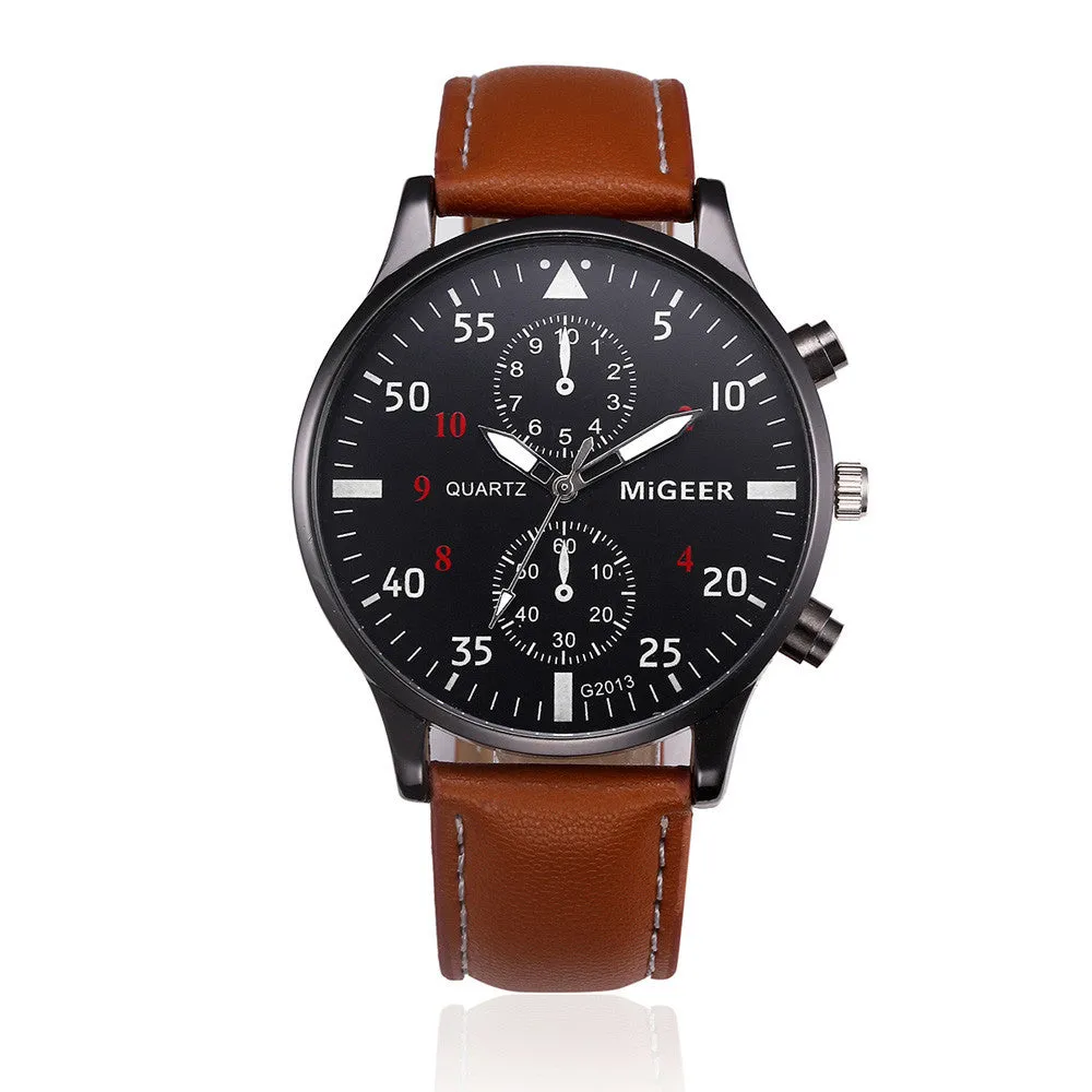 Retro Design Leather Band Watches for Men