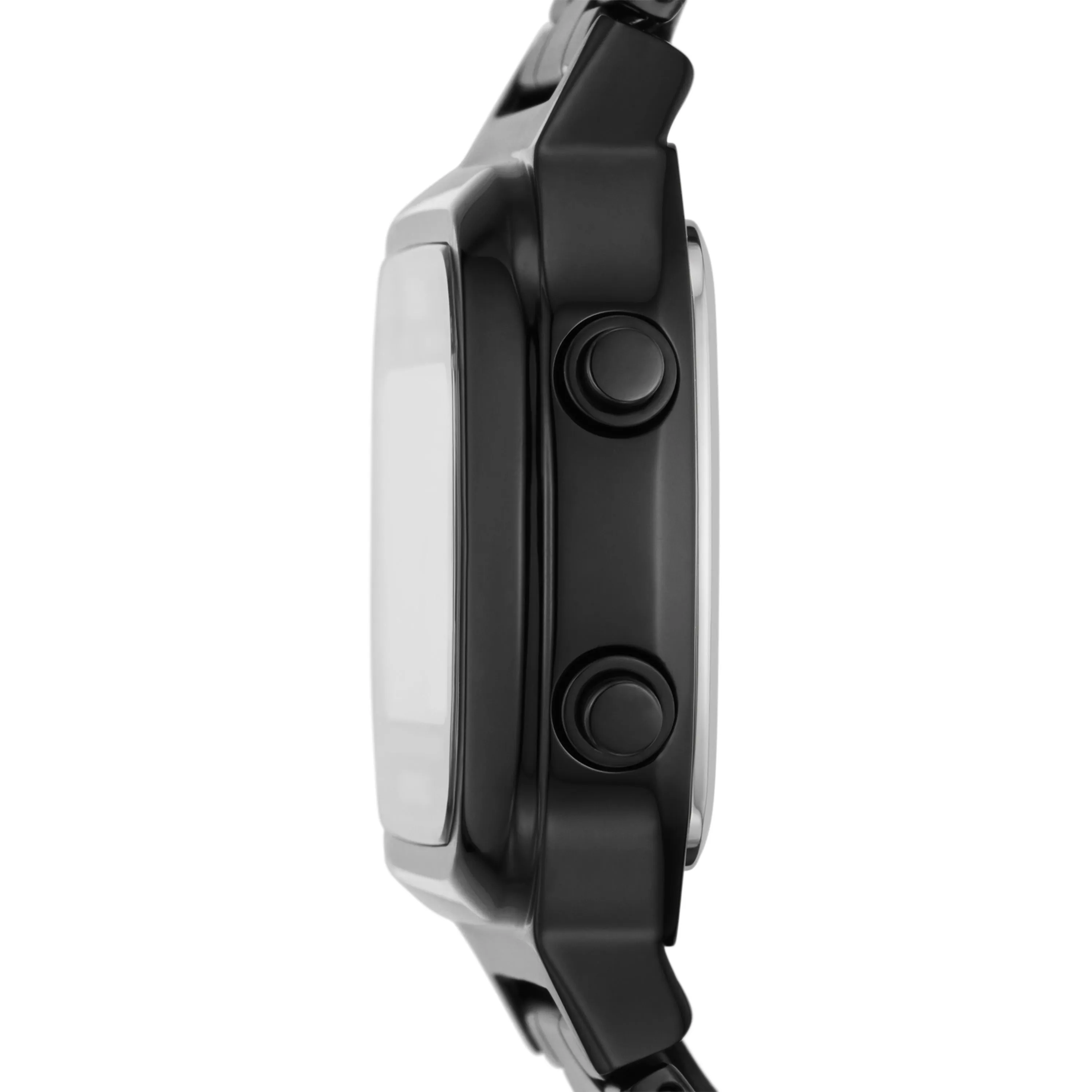 Retro Digital Black Stainless Steel Watch