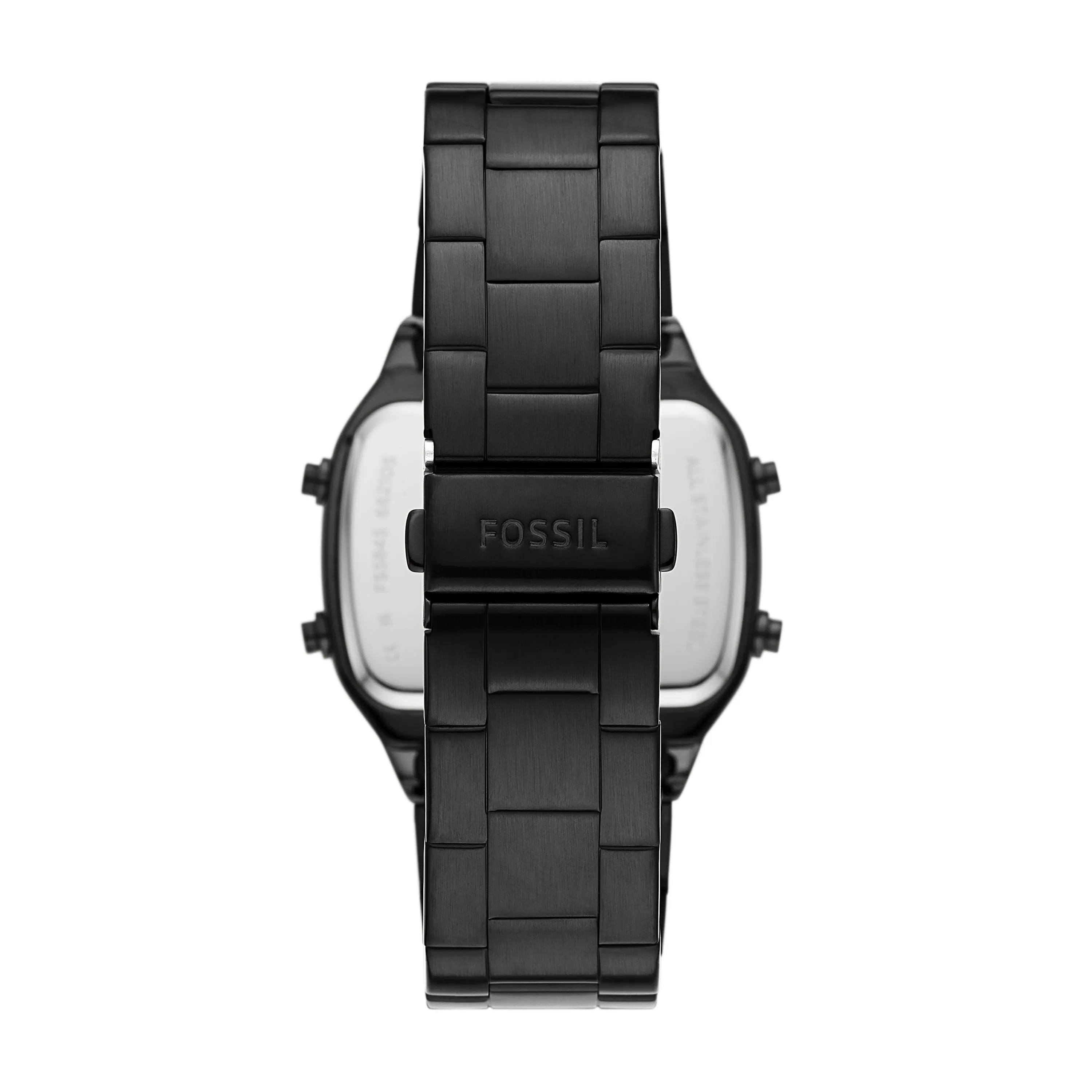 Retro Digital Black Stainless Steel Watch