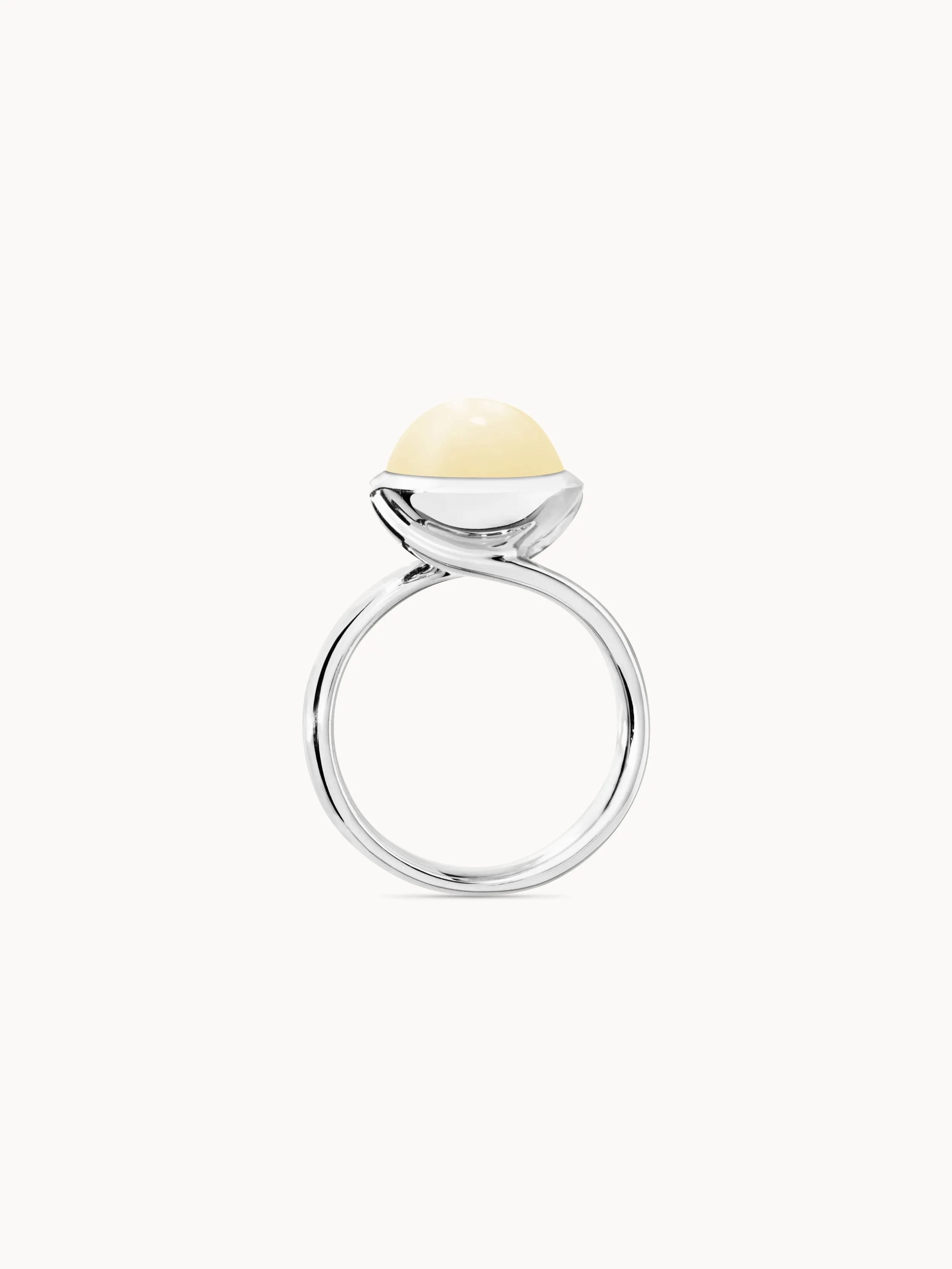 Ring BOUTON large Moonstone sand/white sand Moonstone
