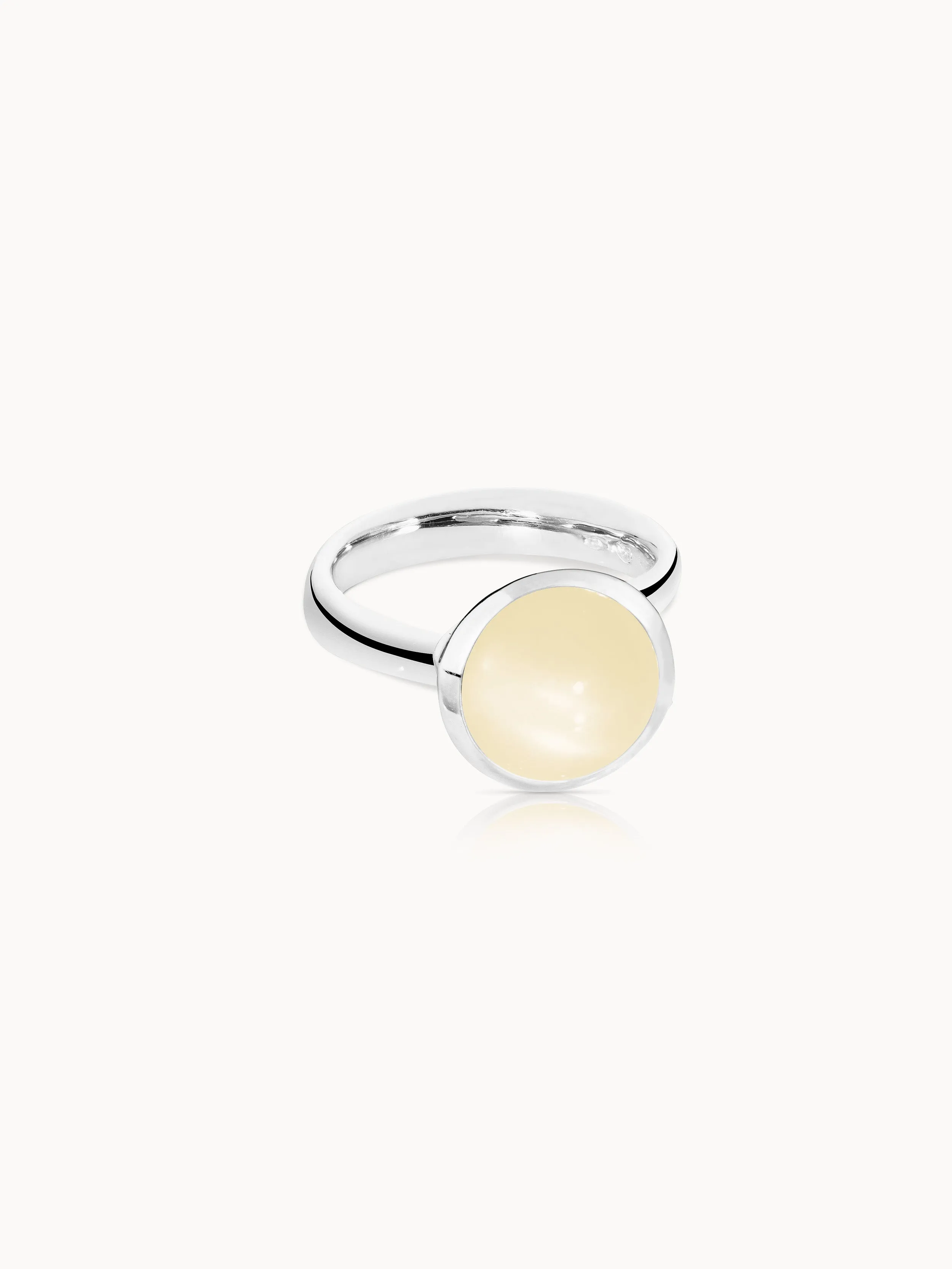 Ring BOUTON large Moonstone sand/white sand Moonstone