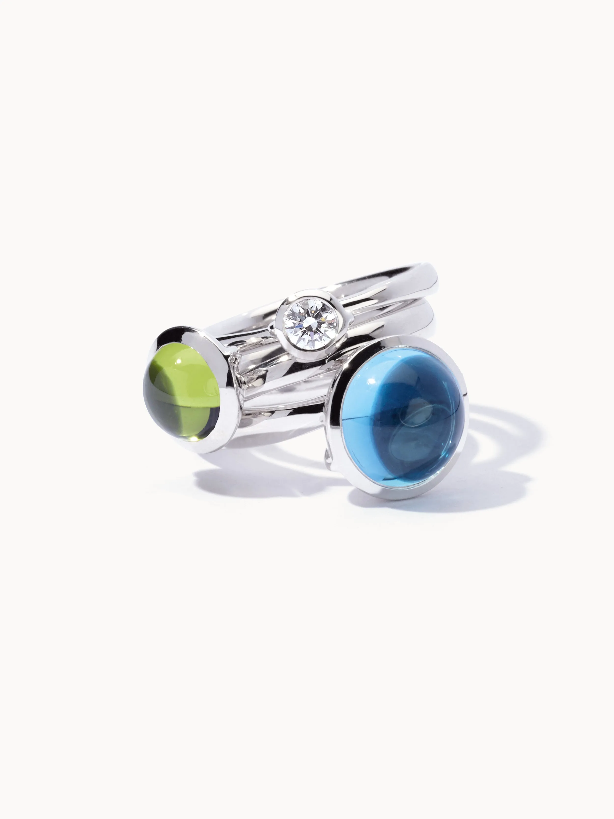 Ring BOUTON large Swiss Topaz Swiss Topaz