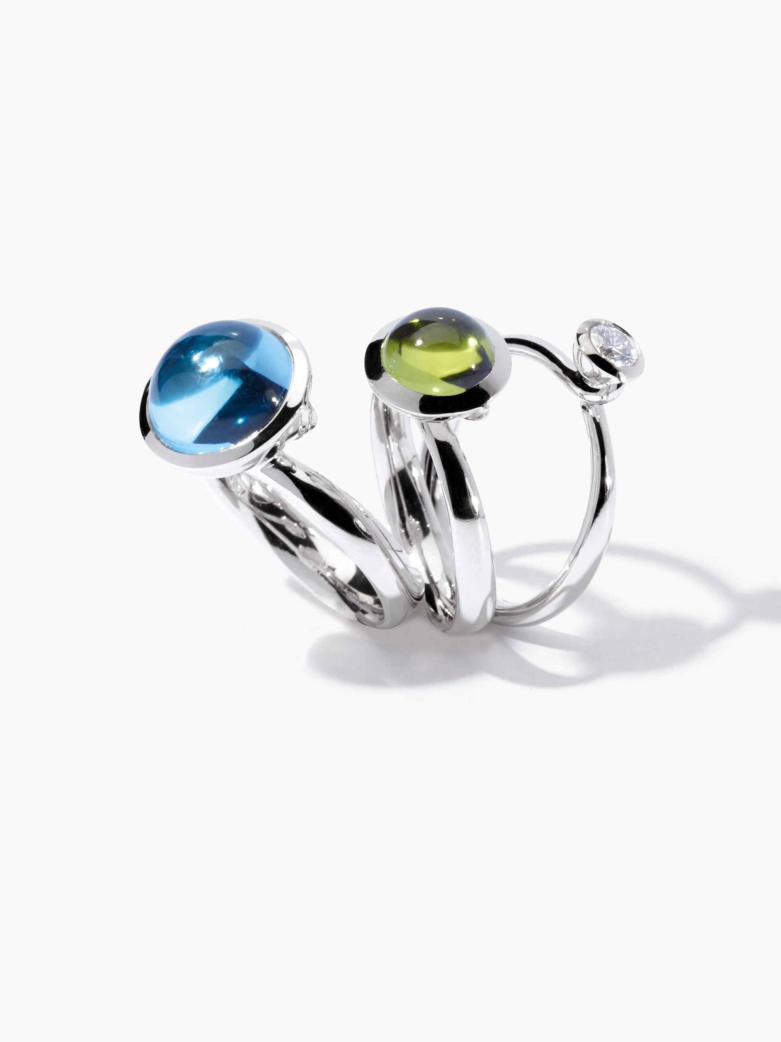 Ring BOUTON large Swiss Topaz Swiss Topaz