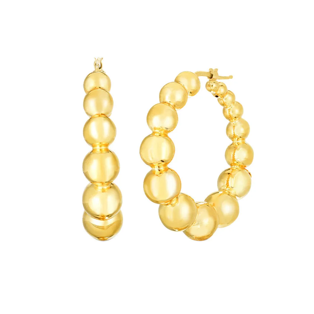 Roberto Coin Oro Beaded Hoop Earring