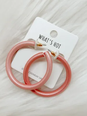 Rose Hoop Earrings
