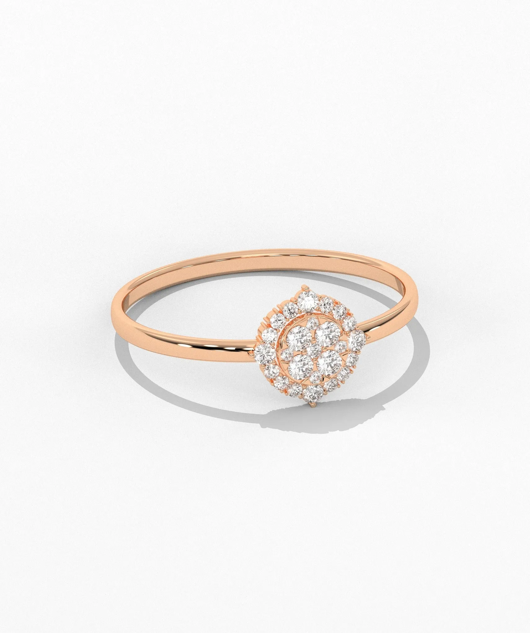 Round Halo Cluster Diamond Ring