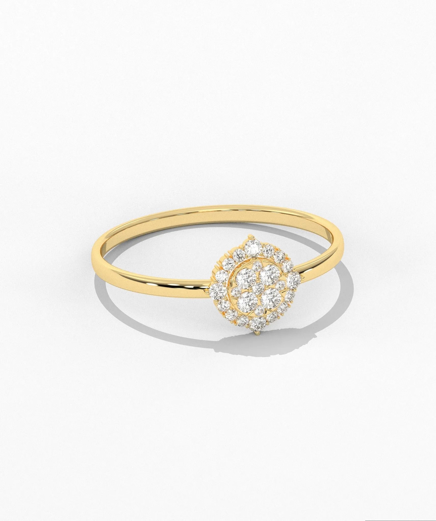 Round Halo Cluster Diamond Ring