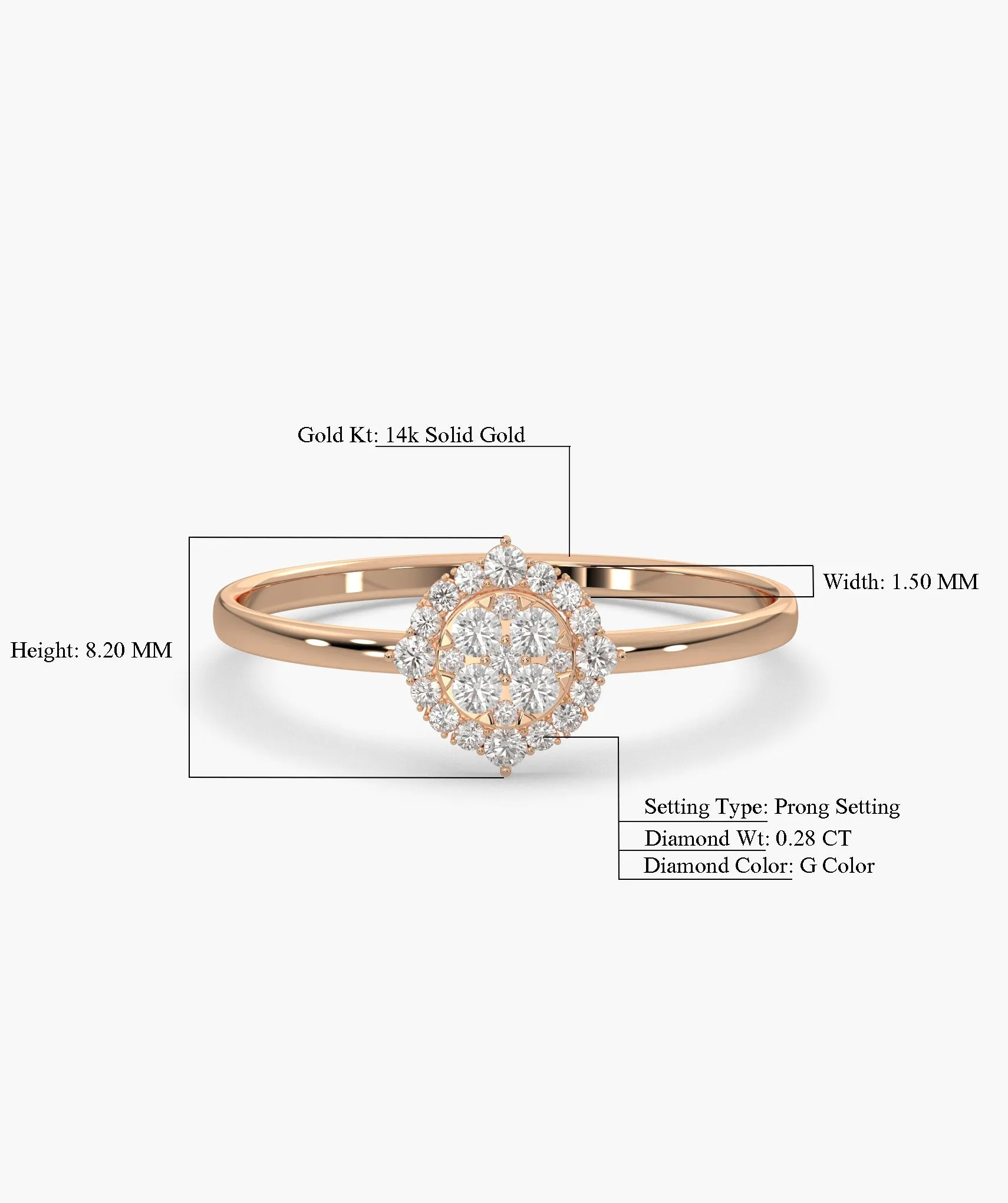 Round Halo Cluster Diamond Ring