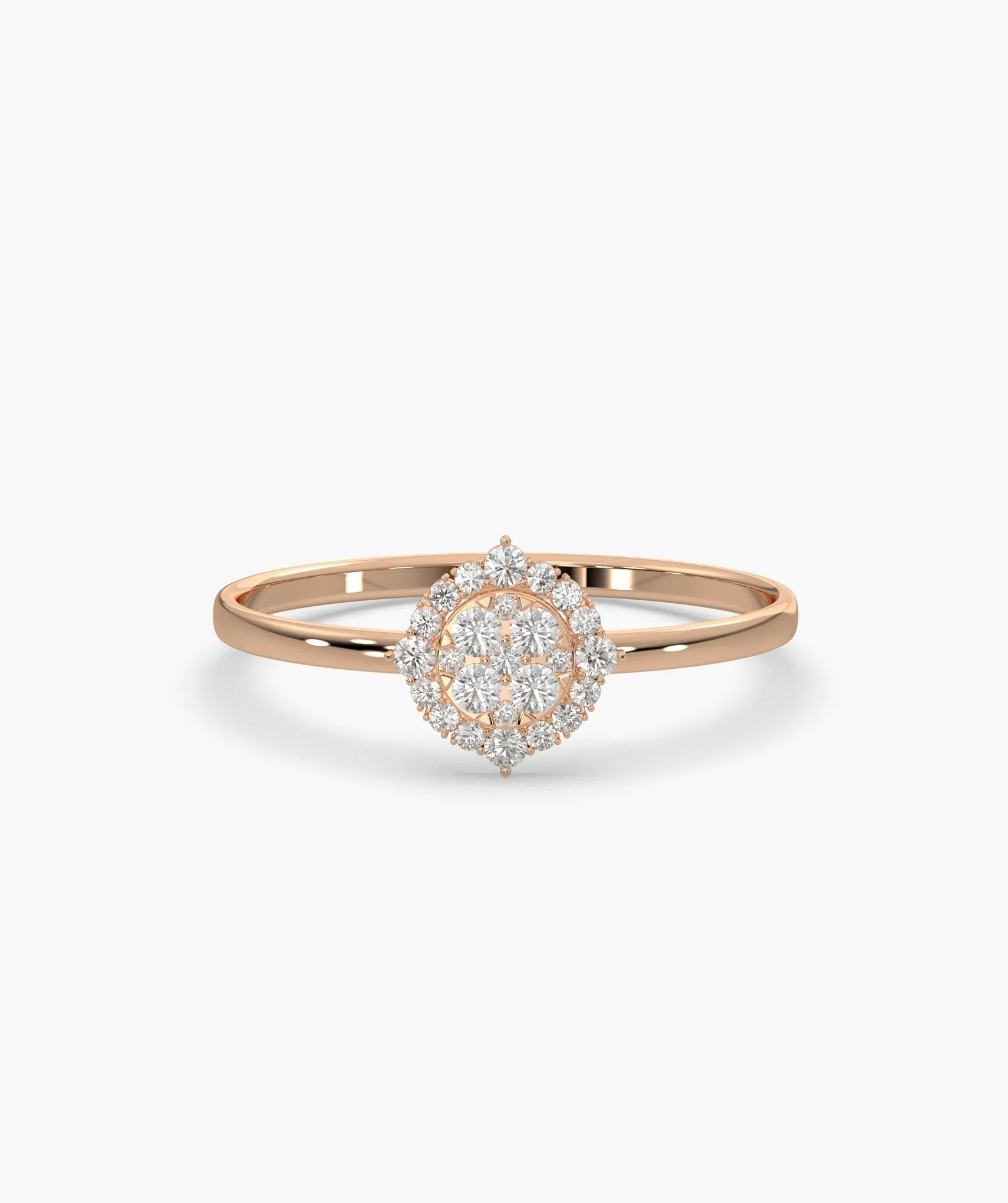 Round Halo Cluster Diamond Ring