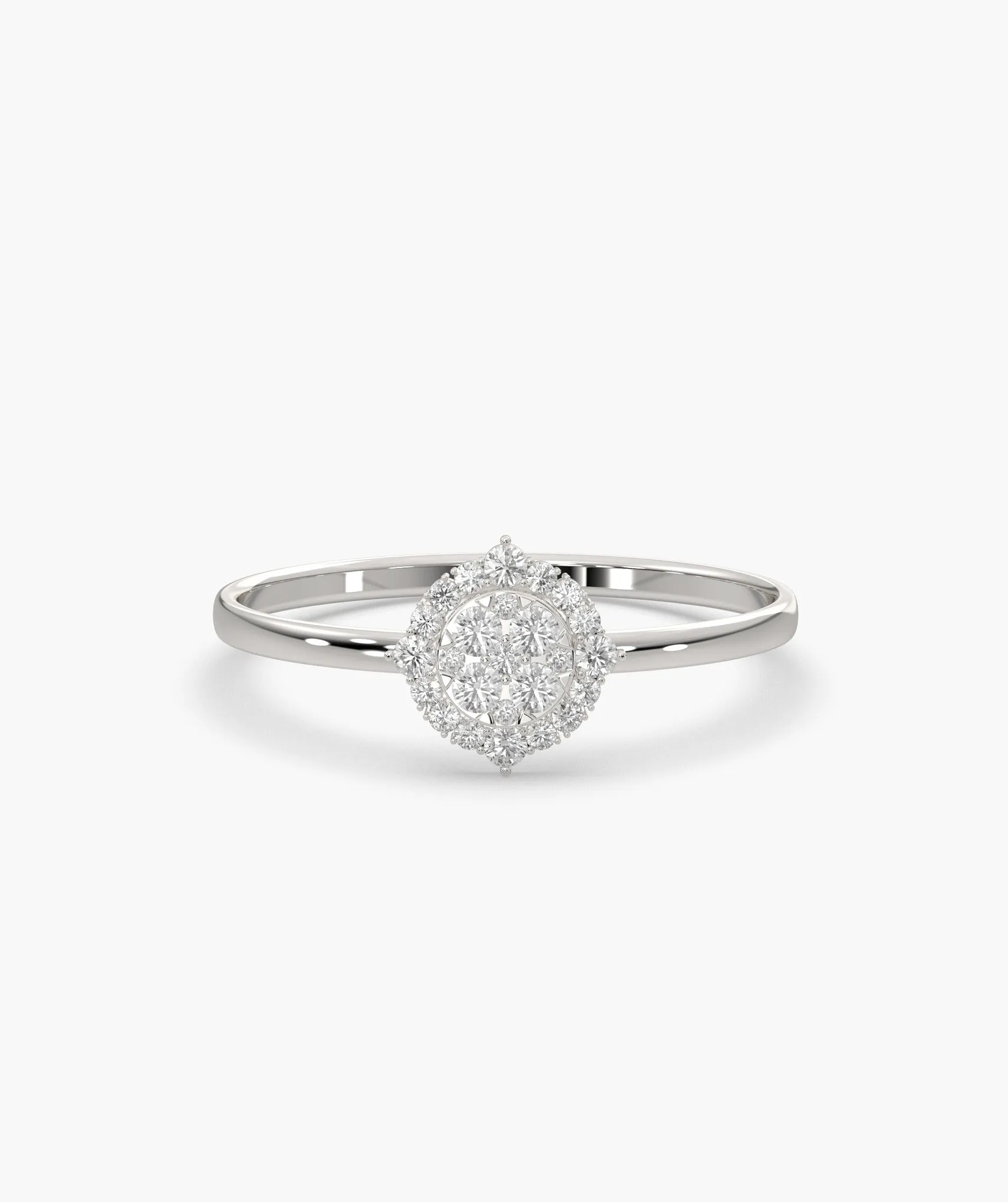 Round Halo Cluster Diamond Ring