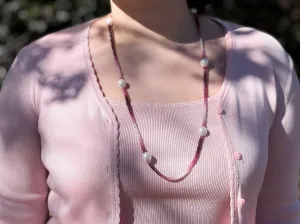 Ruby Necklace with Baroque Pearl Accents