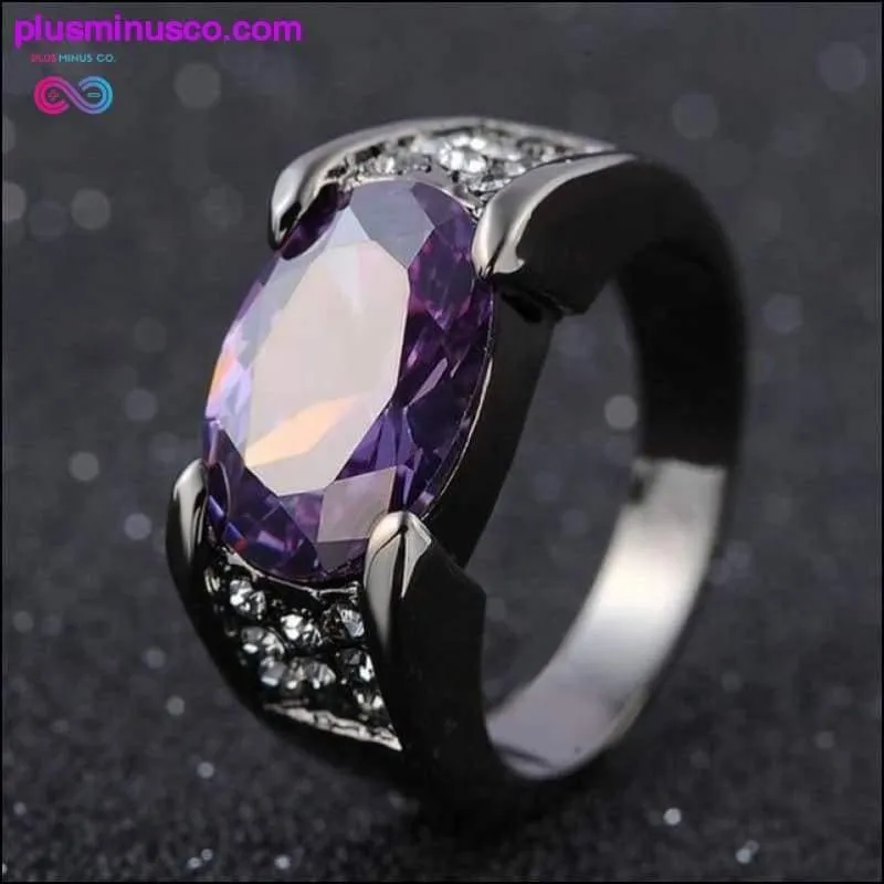 Ruby Obsidian Hip-hop Black Gold Ring Party Wedding Sapphire