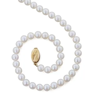 Sabel Pearl 14K Yellow Gold Near Round Freshwater Cultured Pearl Strand in 6-7mm Width