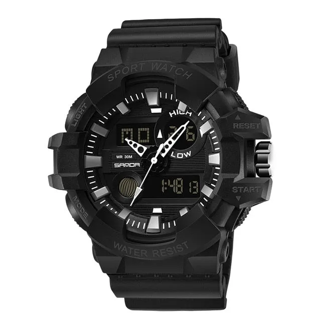 SANDA Sports Men's Watches Luxury LED Digital Military Quartz Watch Men Waterproof G Style Wristwatches relogio masculino Clock