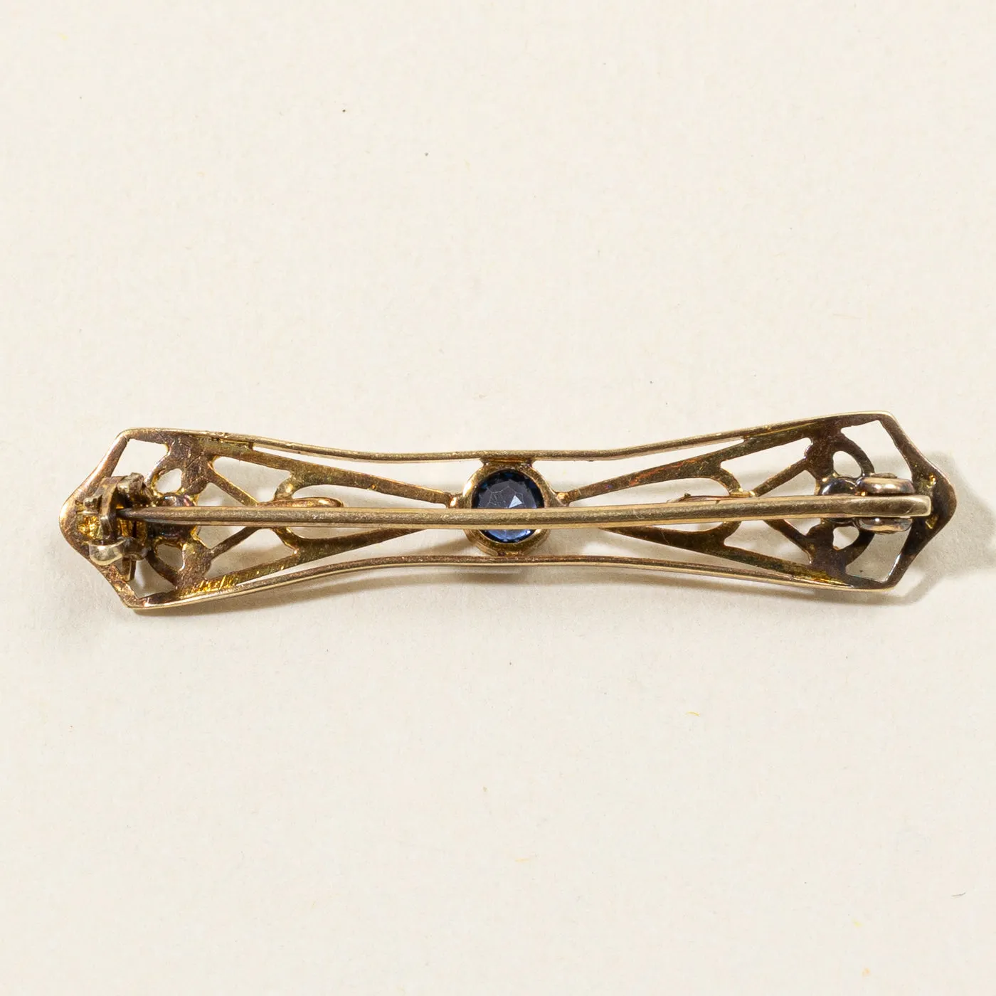 Sapphire & Seed Pearl Brooch | 0.12ct |