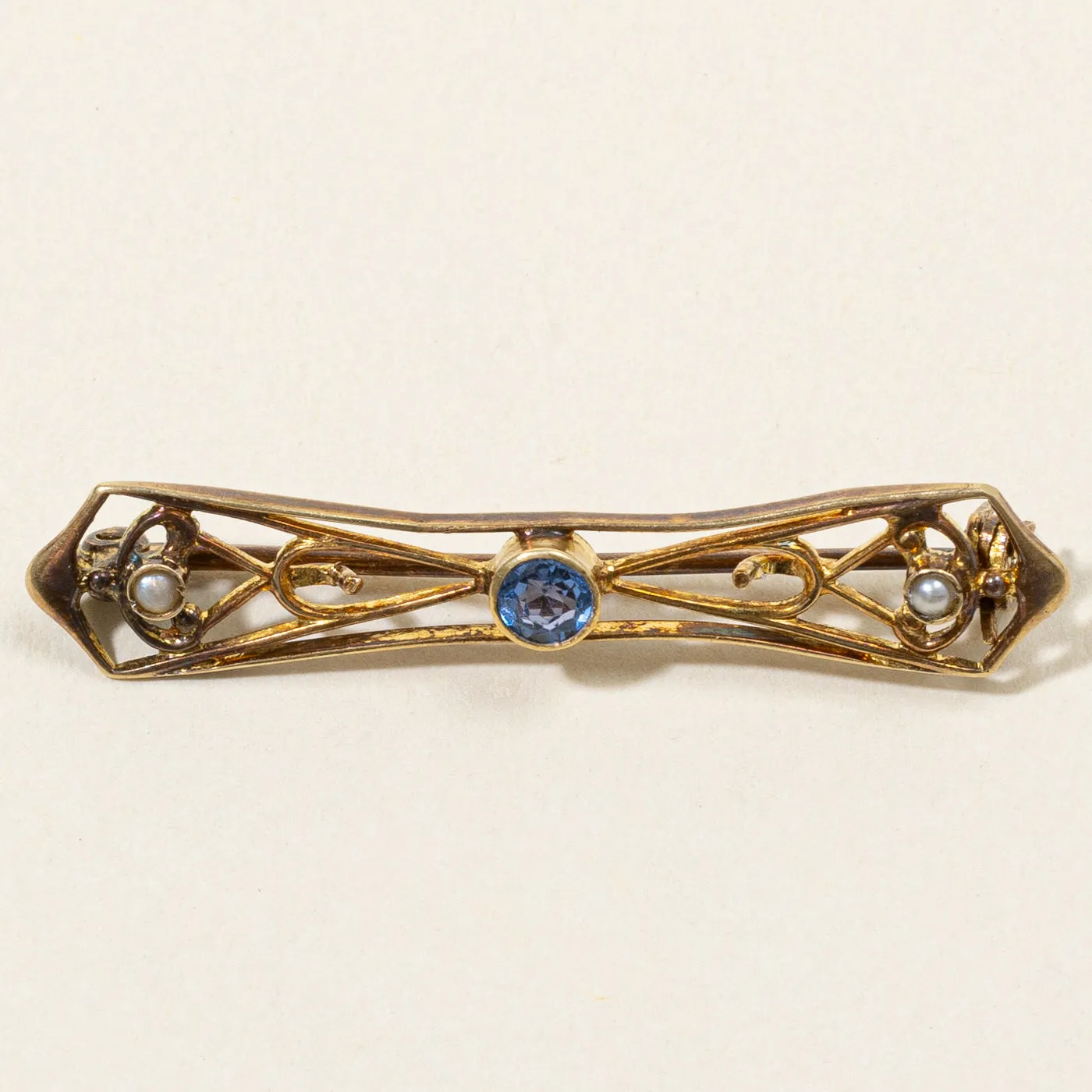 Sapphire & Seed Pearl Brooch | 0.12ct |
