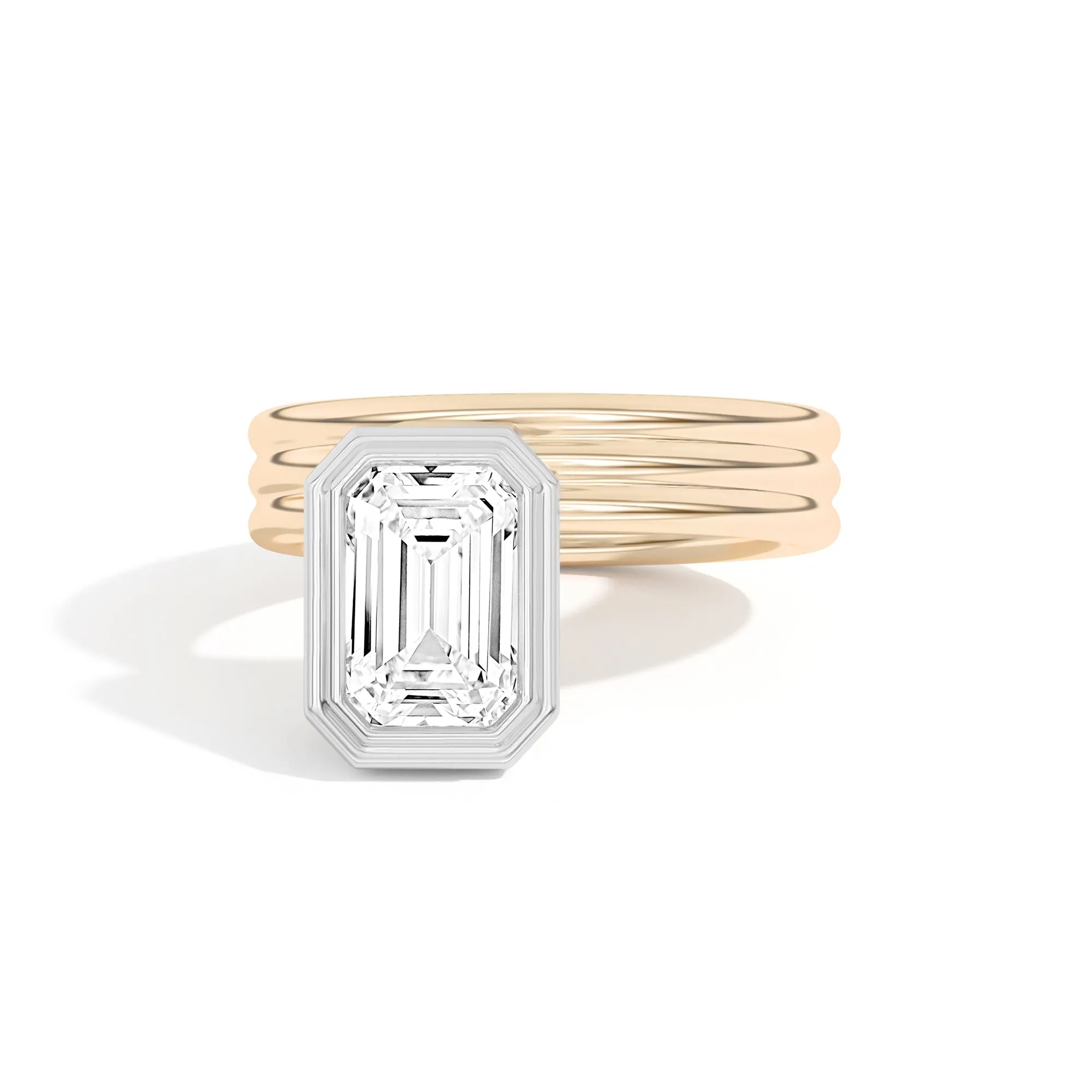Scarpa Emerald Offset Double Bezel Ring