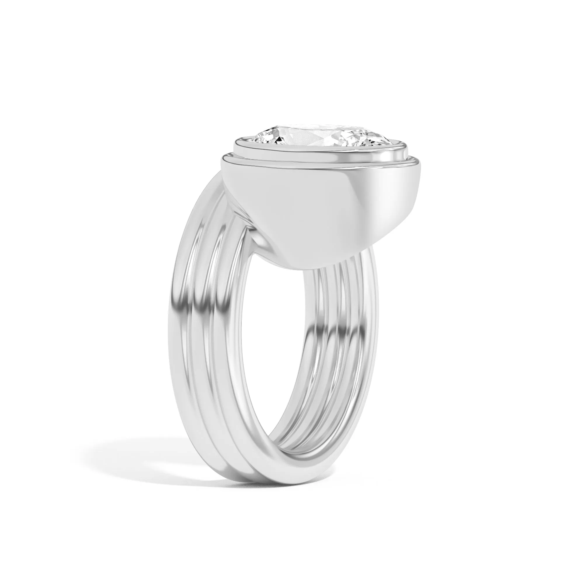 Scarpa Oval Offset Double Bezel Ring