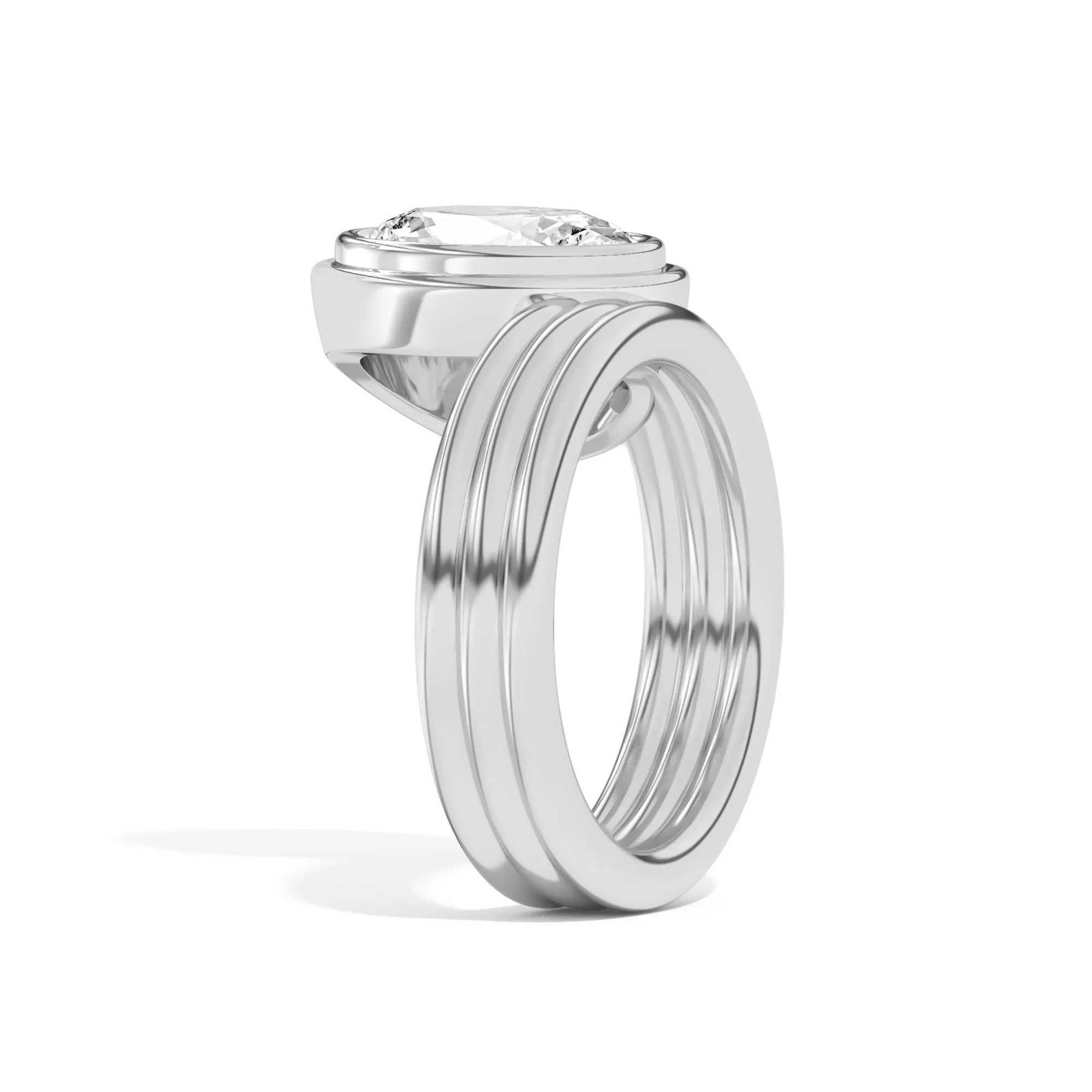 Scarpa Oval Offset Double Bezel Ring