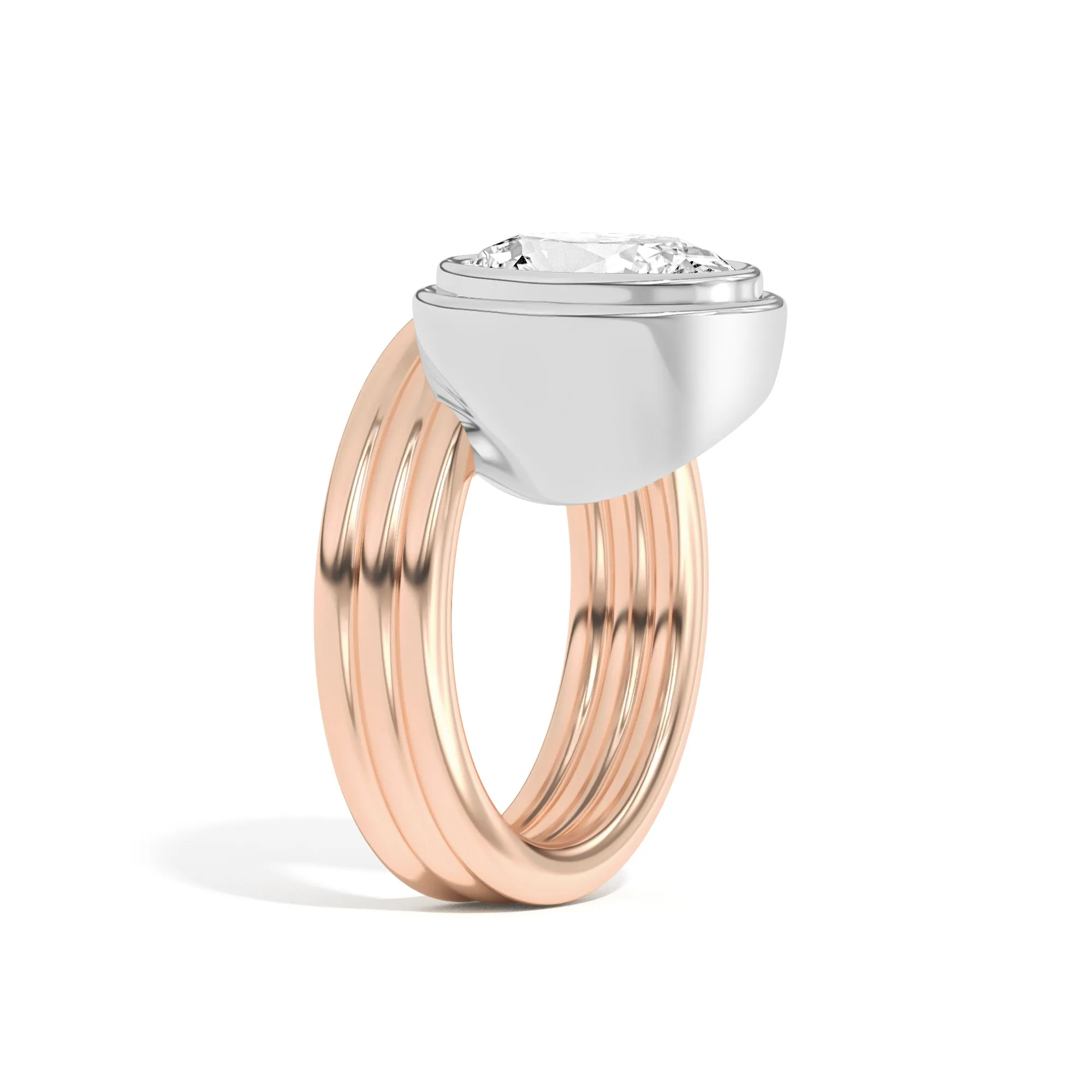 Scarpa Oval Offset Double Bezel Ring