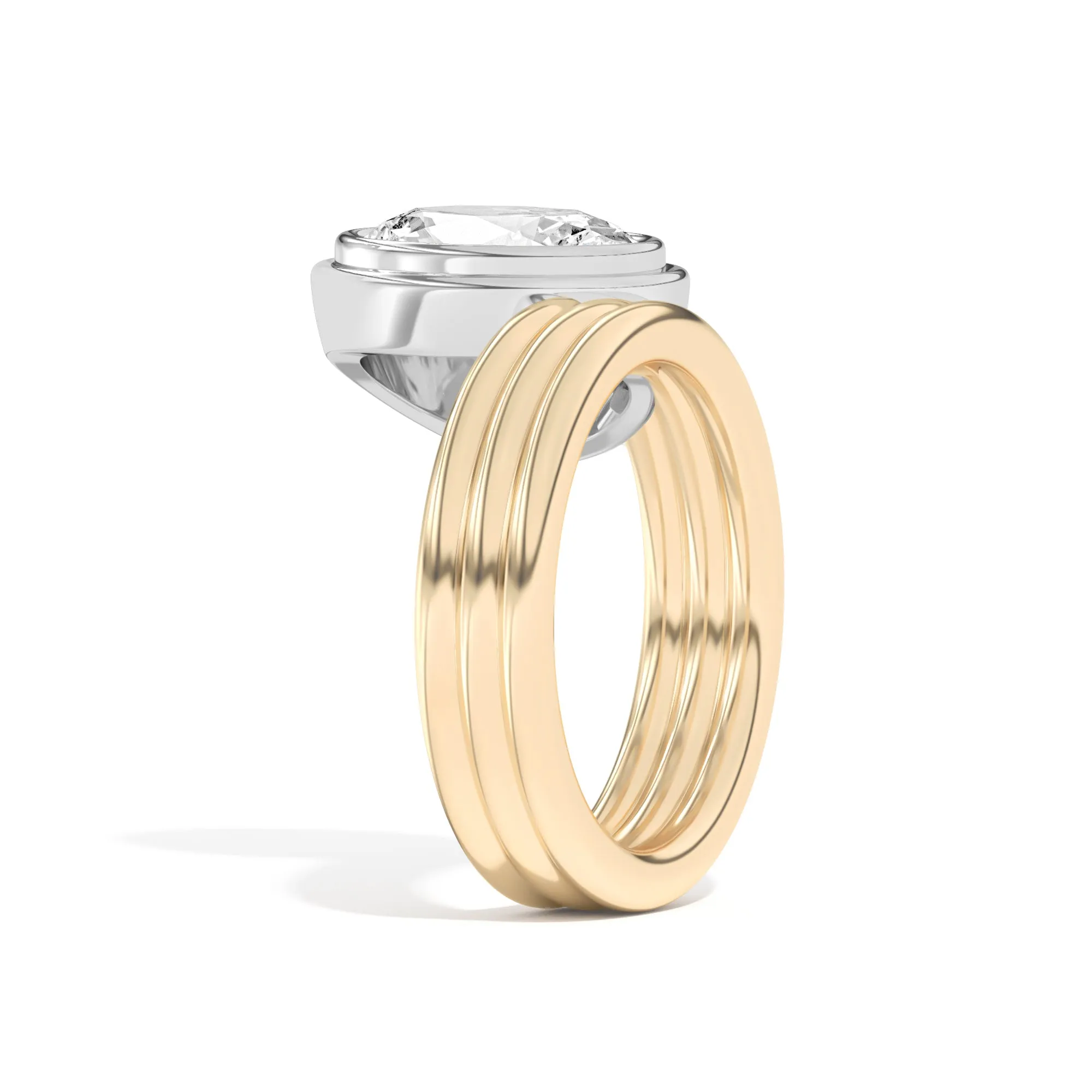 Scarpa Oval Offset Double Bezel Ring