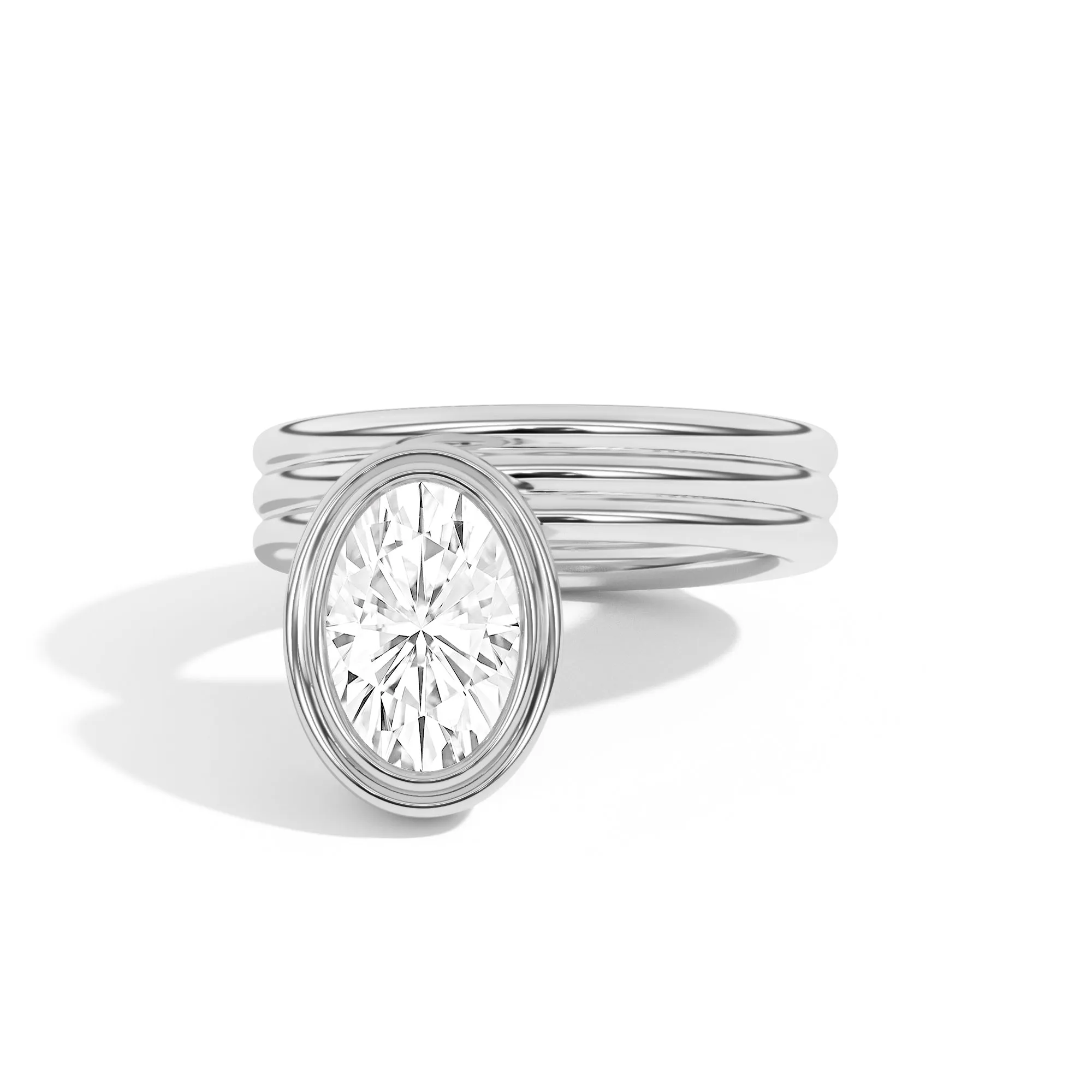 Scarpa Oval Offset Double Bezel Ring