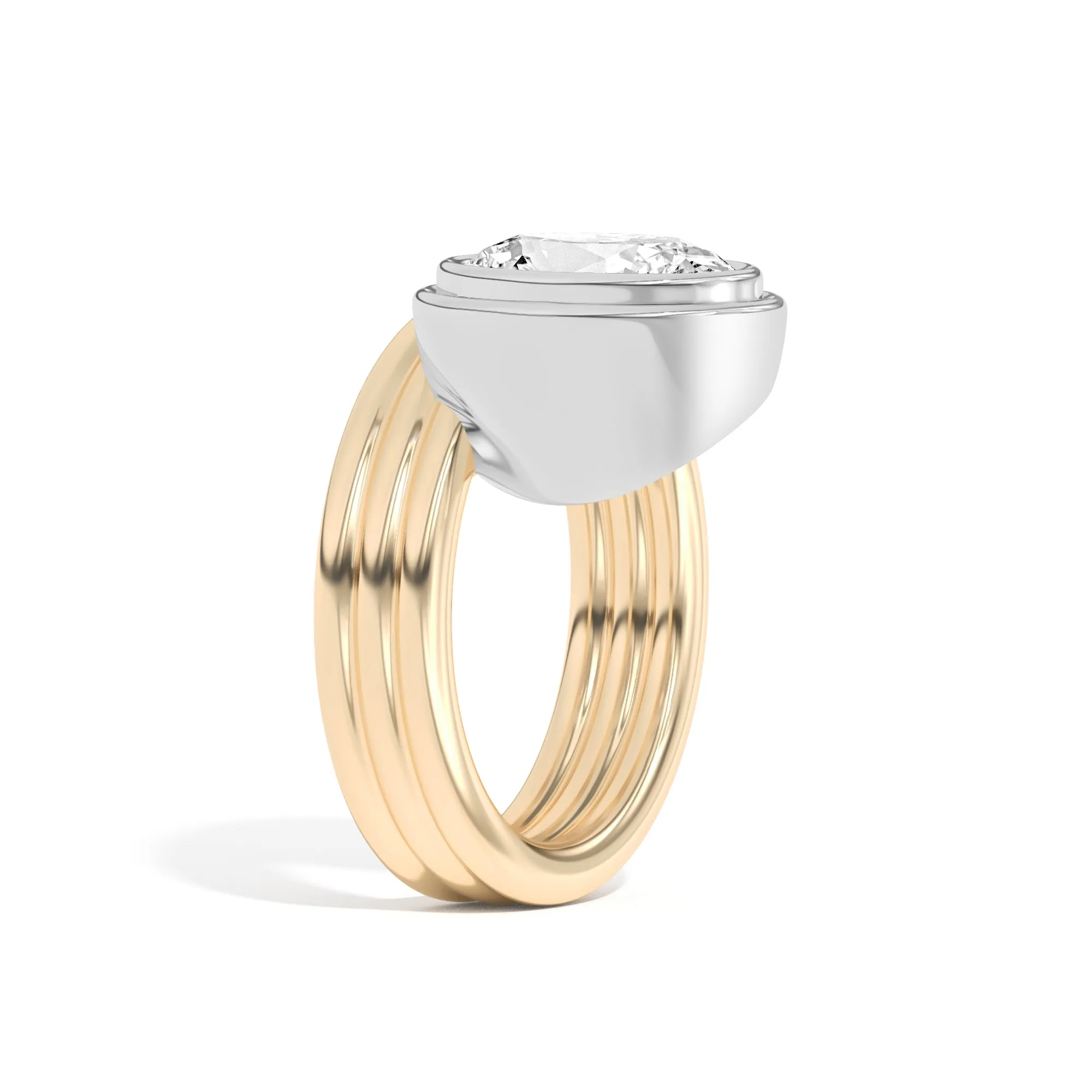 Scarpa Oval Offset Double Bezel Ring