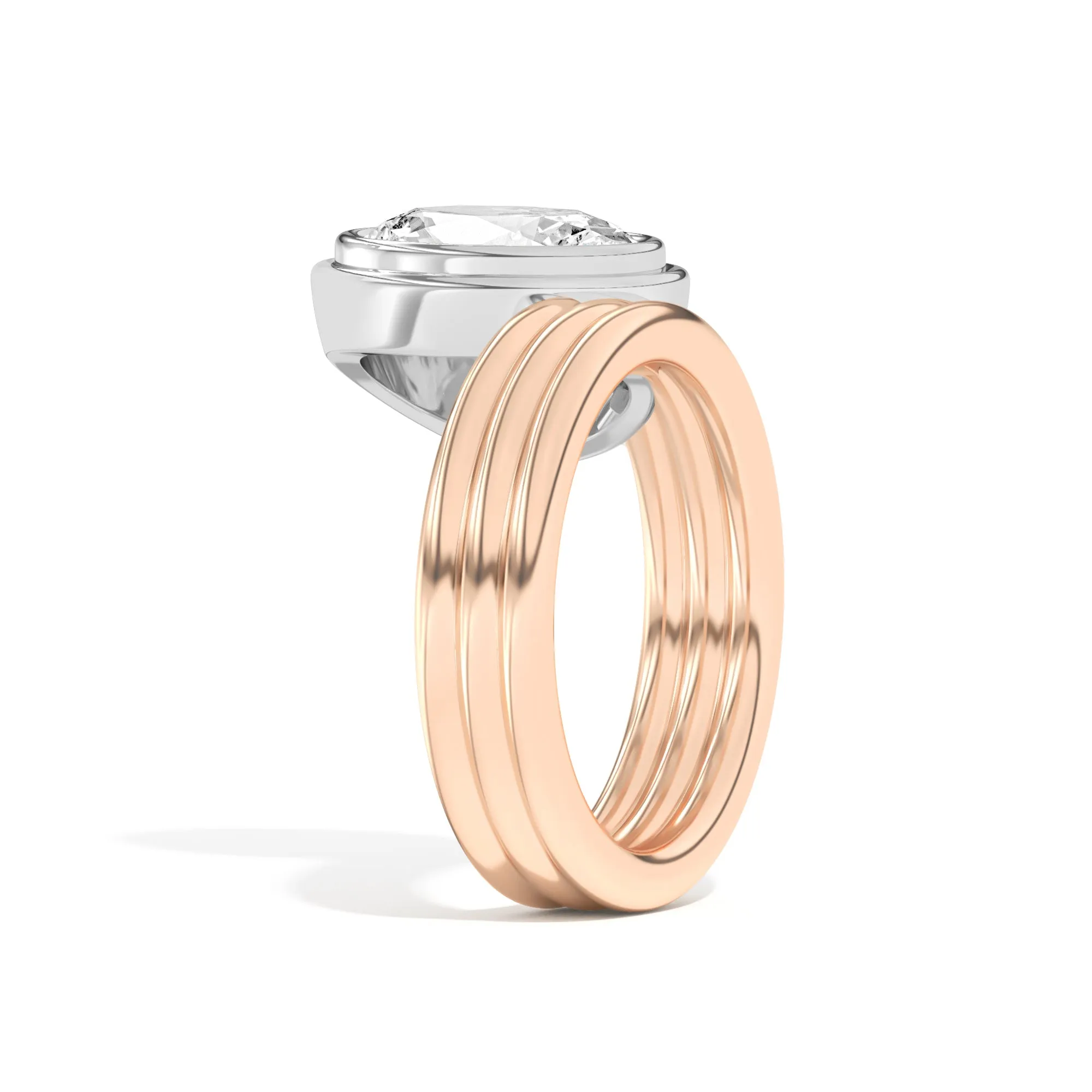 Scarpa Oval Offset Double Bezel Ring
