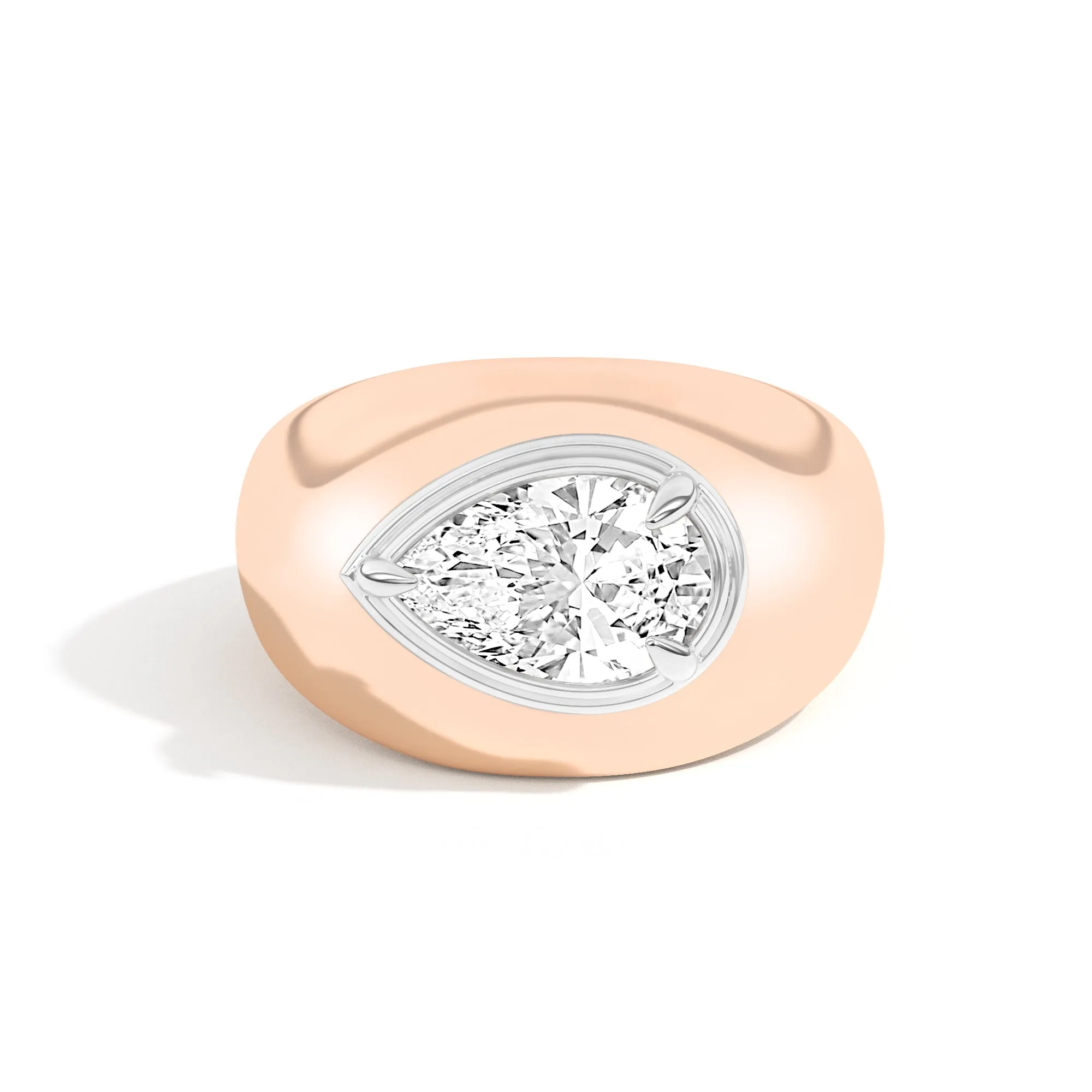 Scarpa Pear Double Bezel Bombe Ring