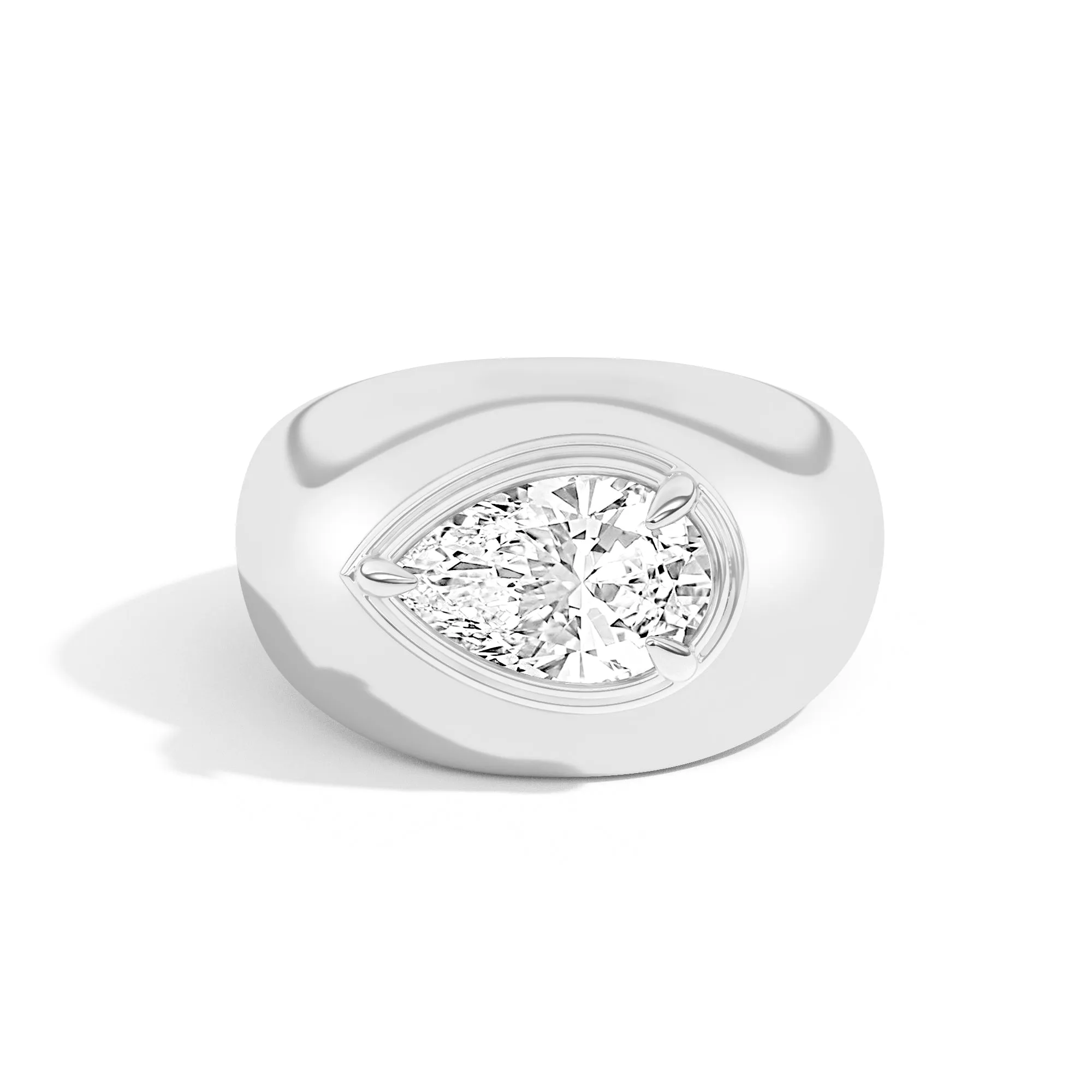 Scarpa Pear Double Bezel Bombe Ring