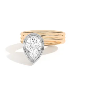 Scarpa Pear Offset Double Bezel Ring