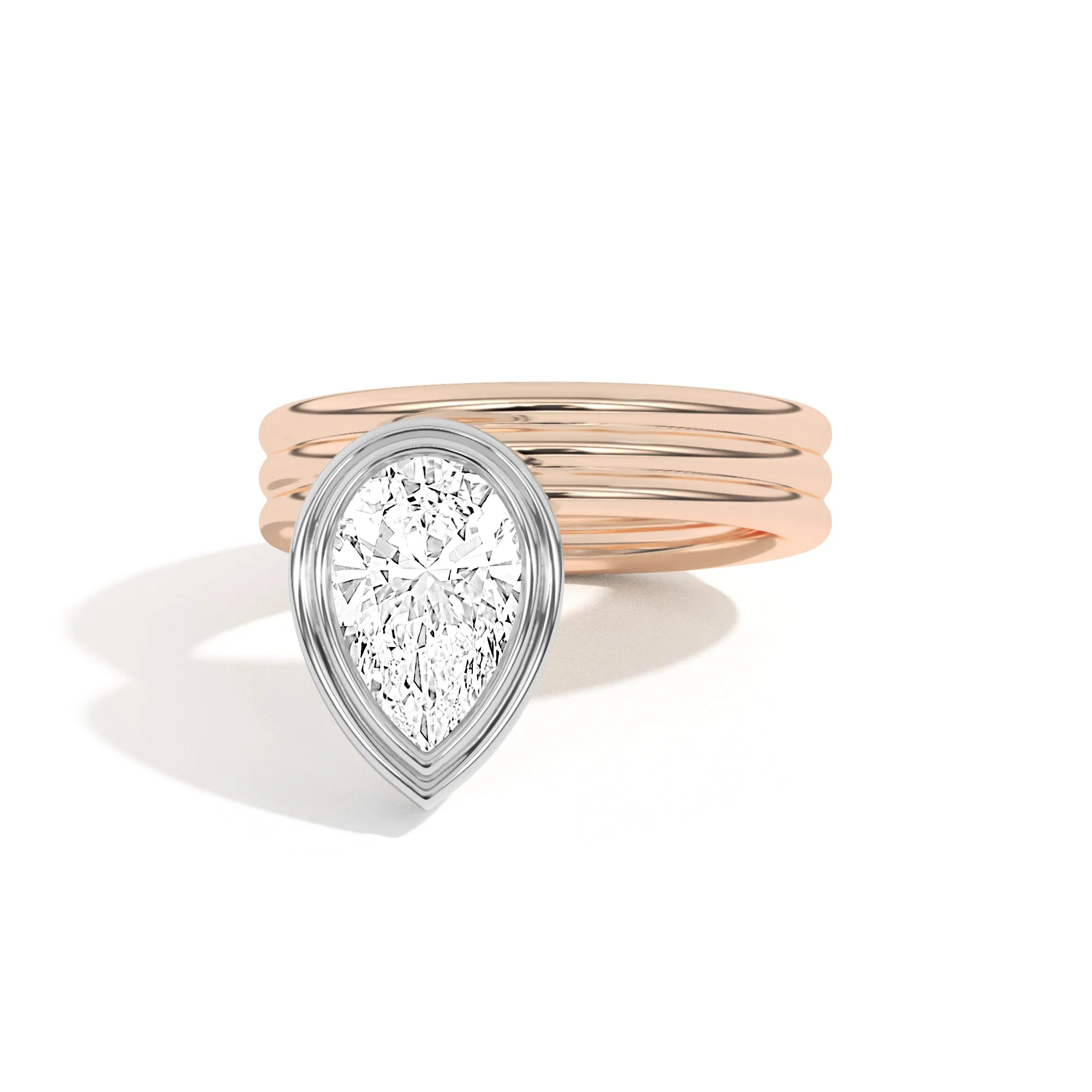 Scarpa Pear Offset Double Bezel Ring