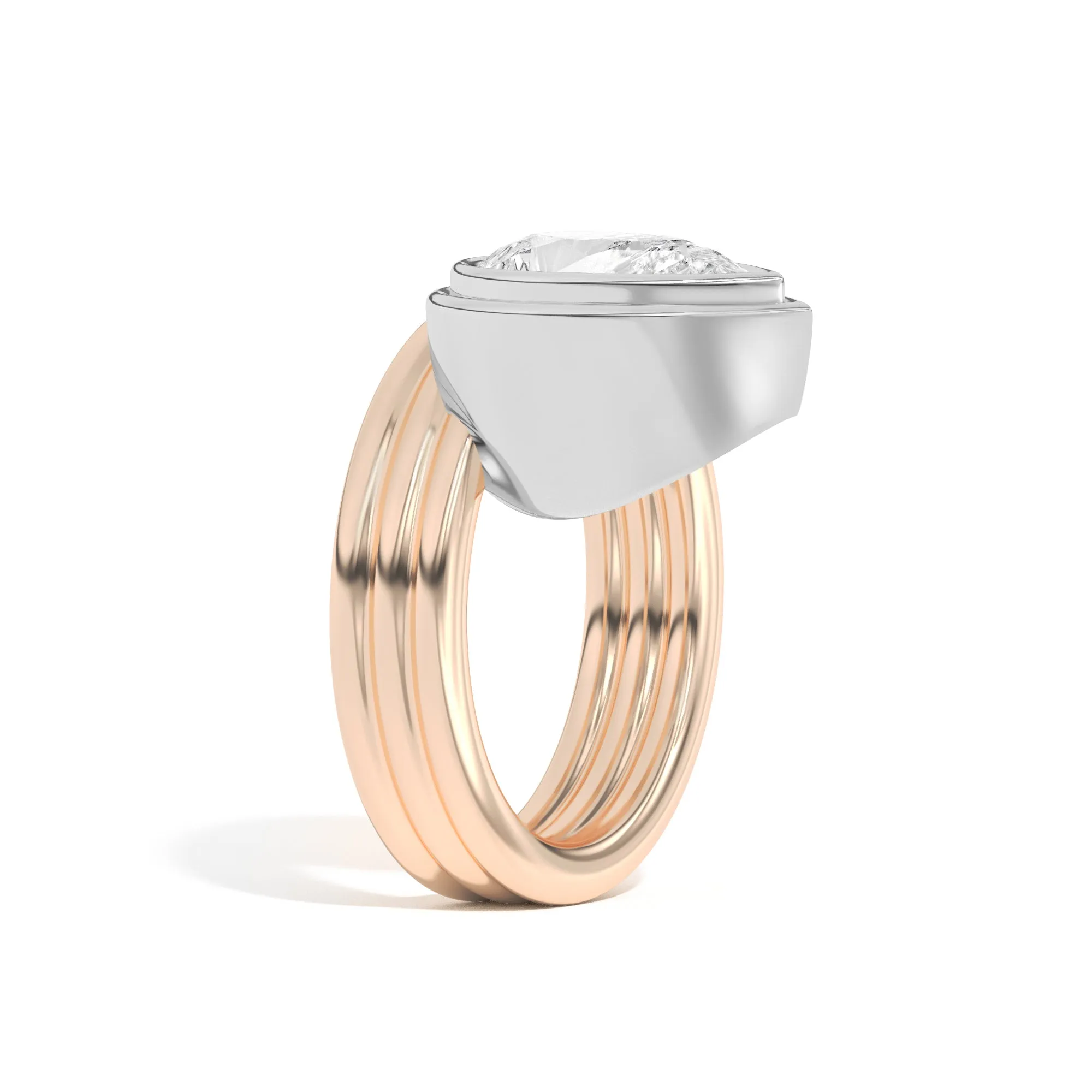 Scarpa Pear Offset Double Bezel Ring