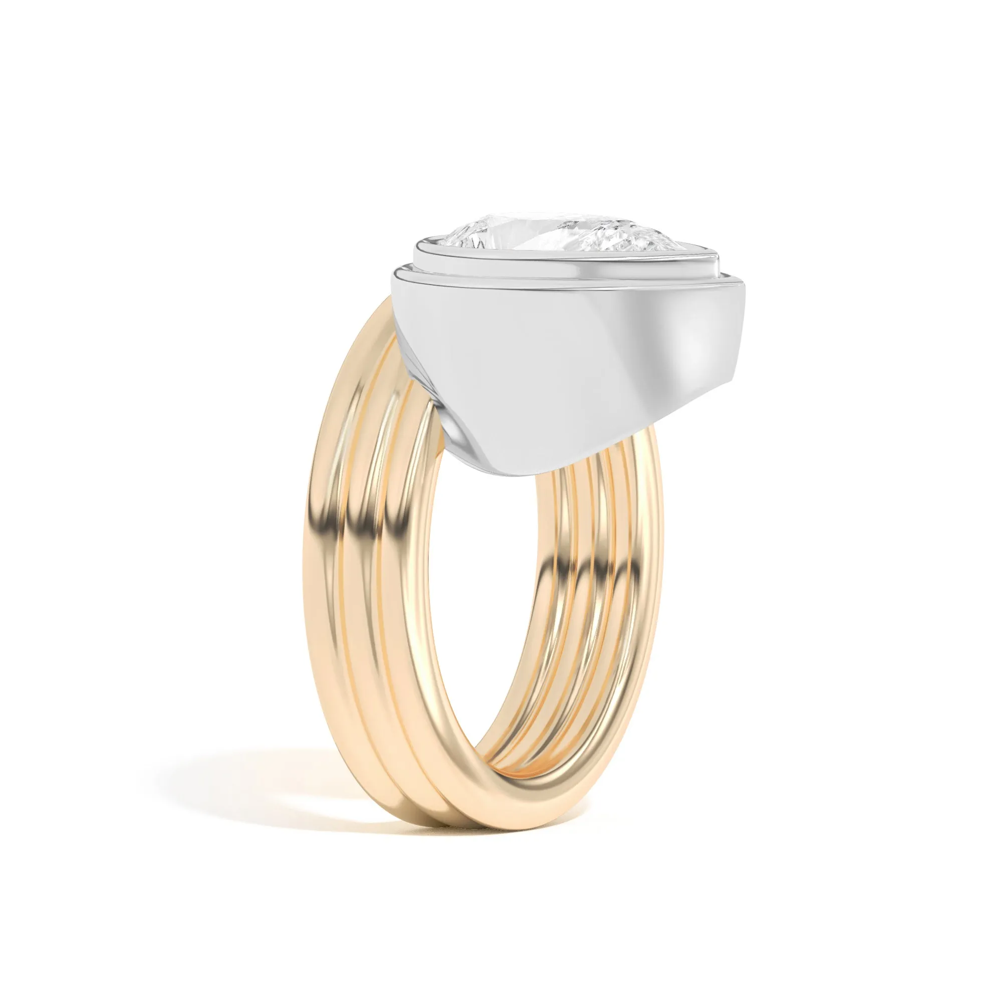 Scarpa Pear Offset Double Bezel Ring