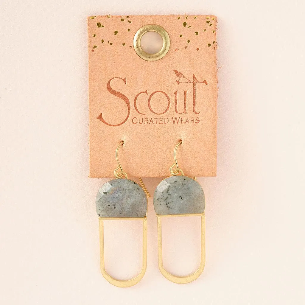 Scout Curated Wears Modern Stone Chandelier Earrings - Amazonite