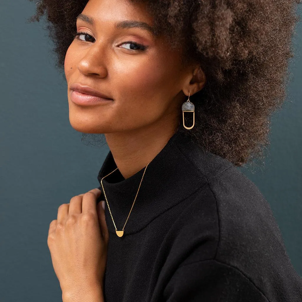 Scout Curated Wears Modern Stone Chandelier Earrings - Amazonite
