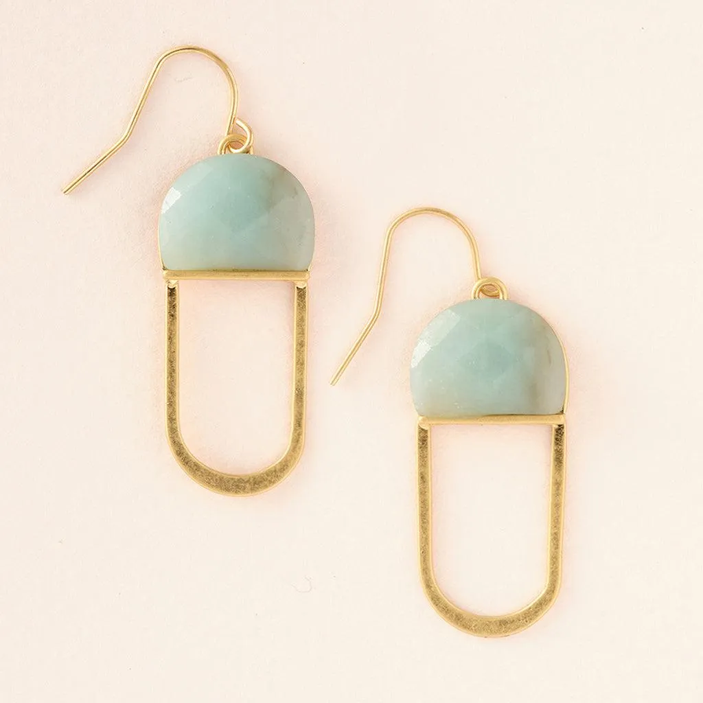 Scout Curated Wears Modern Stone Chandelier Earrings - Amazonite