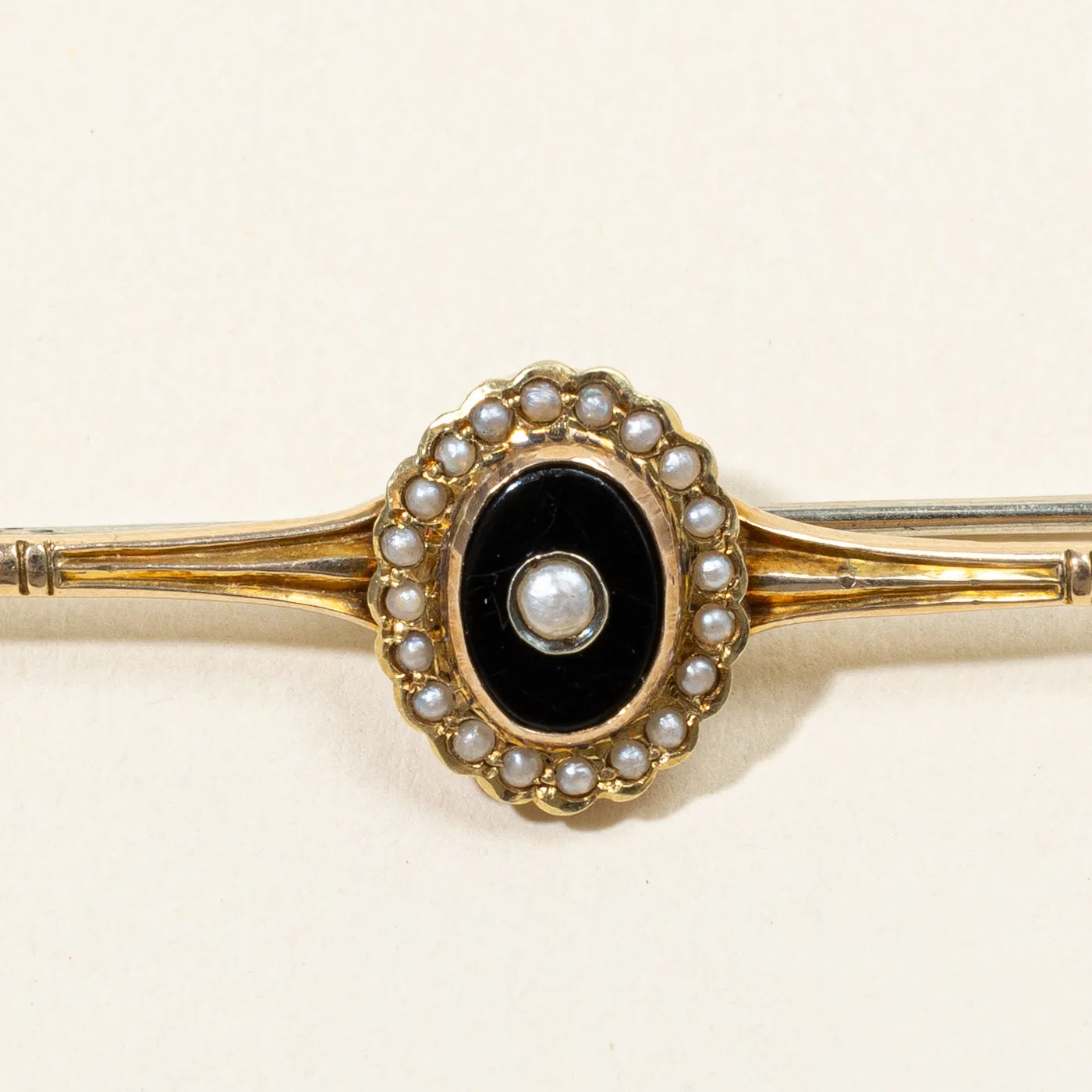 Seed Pearl & Jet Brooch | 0.28ct |