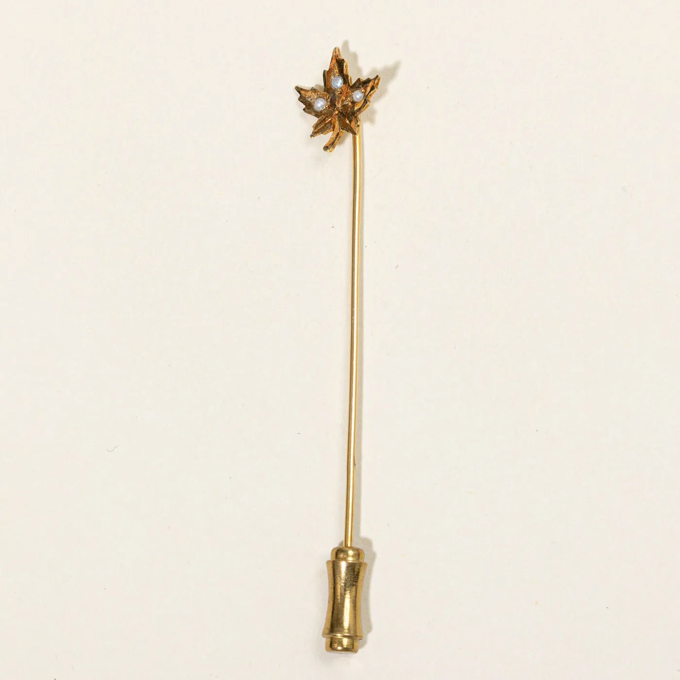 Seed Pearl Maple Leaf Pin